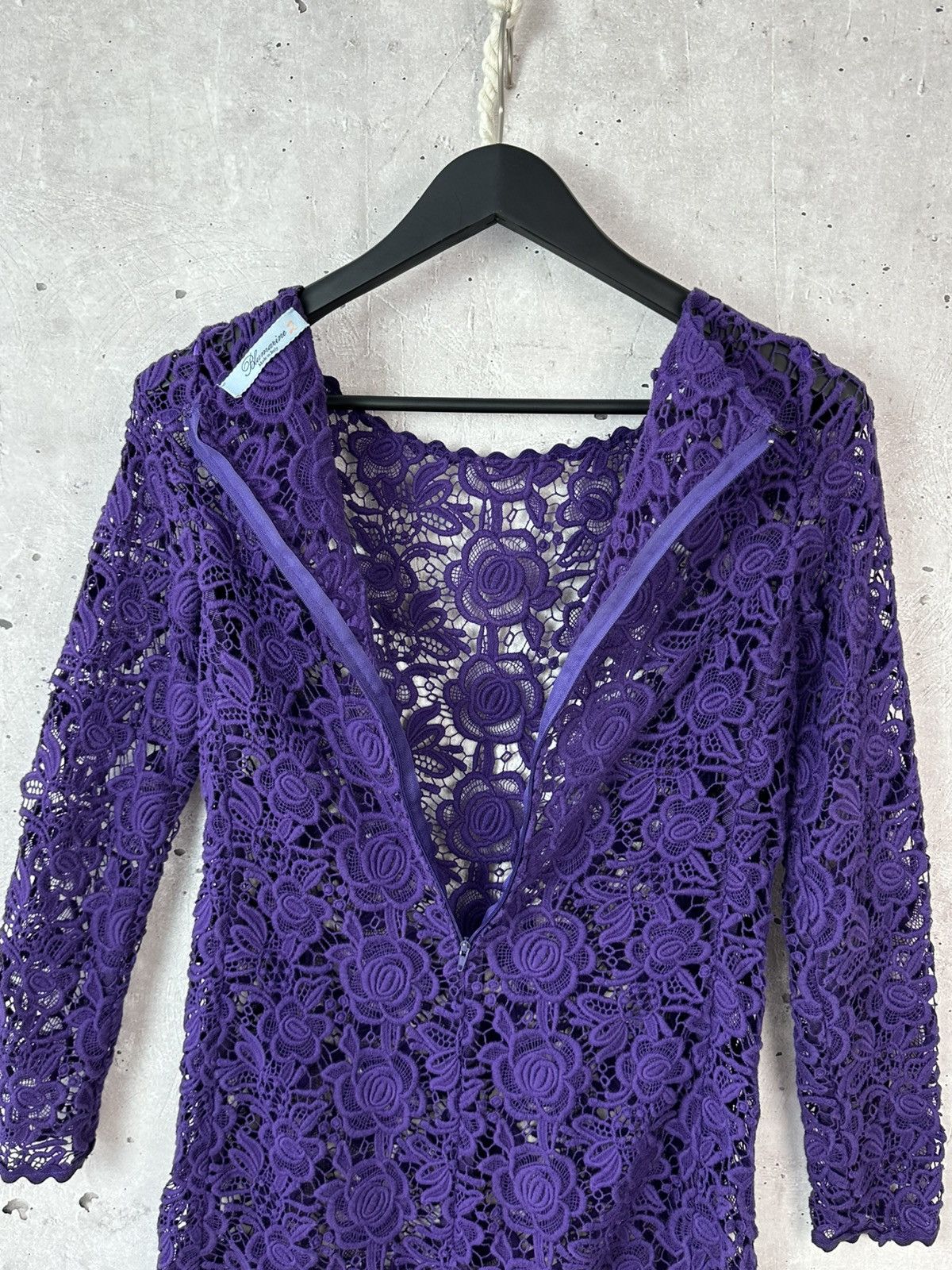 Blumarine Blumarine Made in Italy Embroidered Flowers Purple Dress Size M / US 6-8 / IT 42-44 - 12 Thumbnail