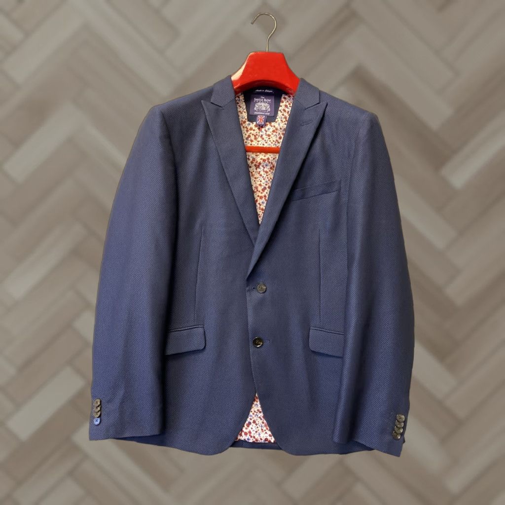 Vintage Savile Row Blazer Coat Men 42R Navy Regular Check 0639 NWOT Size 42R - 1 Thumbnail