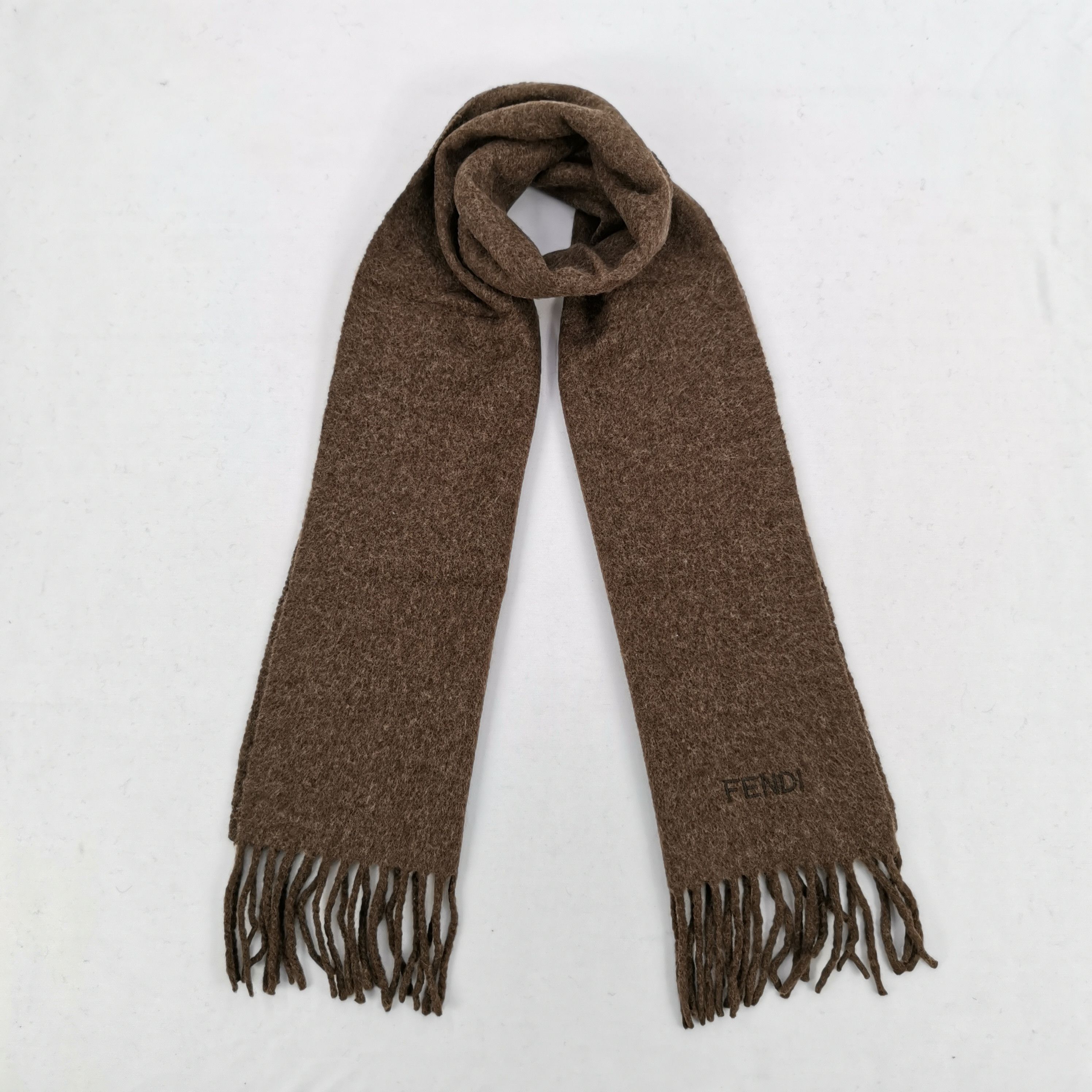 Fendi × Vintage Vintage Fendi Scarf Wool Fringe Fendi Zucca Scarves Size ONE SIZE - 1 Thumbnail