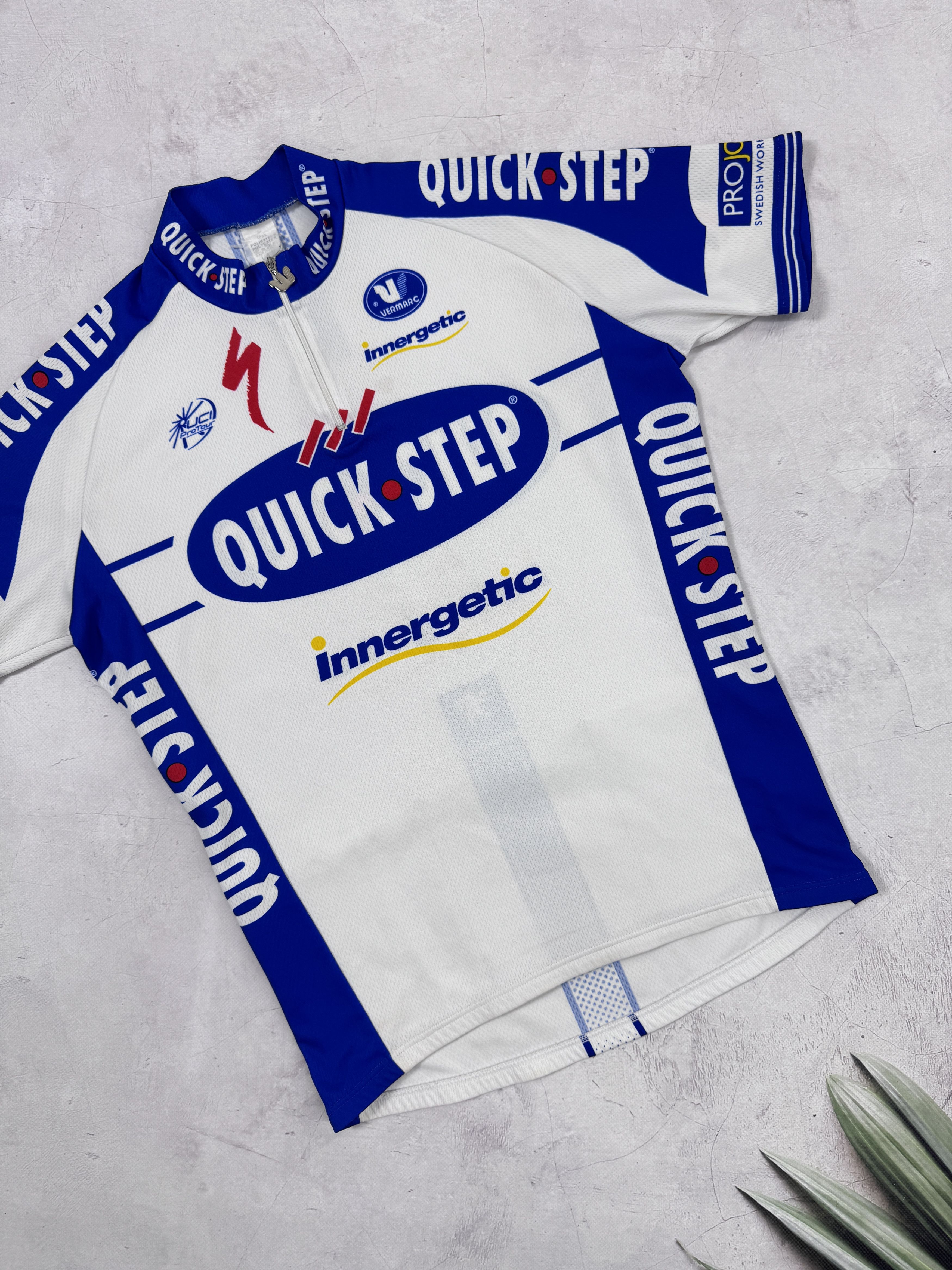 Sports Specialties Vintage Vermarc Quick Step Innergetic Peugeot Cycling Jersey Size US L / EU 52-54 / 3 - 4 Thumbnail