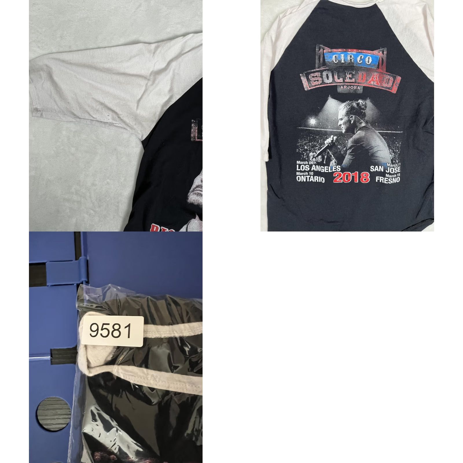 Vintage Ricardo Arjona Circo Soledad Shirt Mens Medium Black 3/4 Sleeve Raglan Tour Concert Shirt Mens Size US M / EU 48-50 / 2 - 8 Thumbnail
