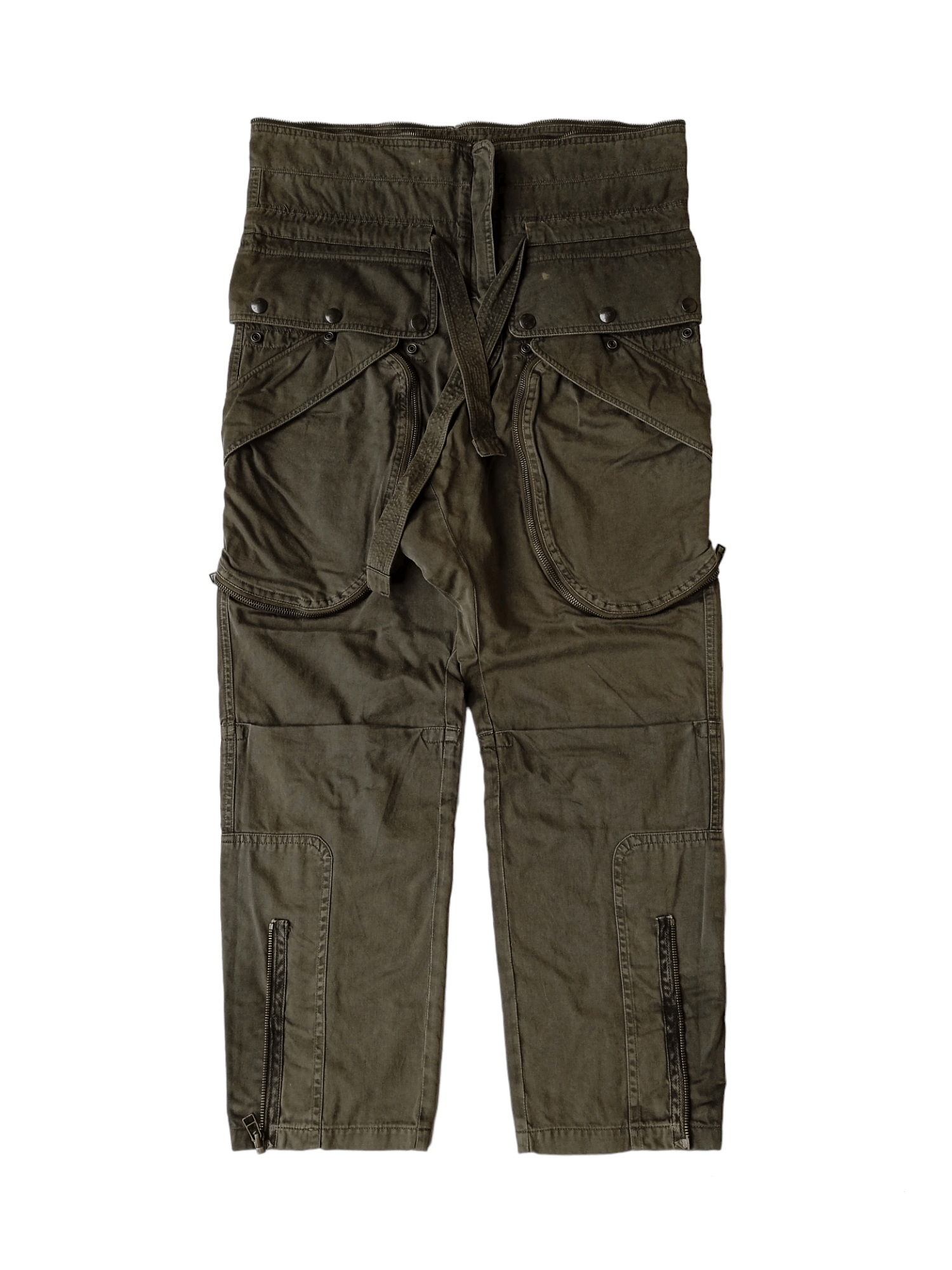 image of If Six Was Nine x Le Grande Bleu L G B Faith Connexion Cargo Bondage Pants 3D Pockets in Army Green