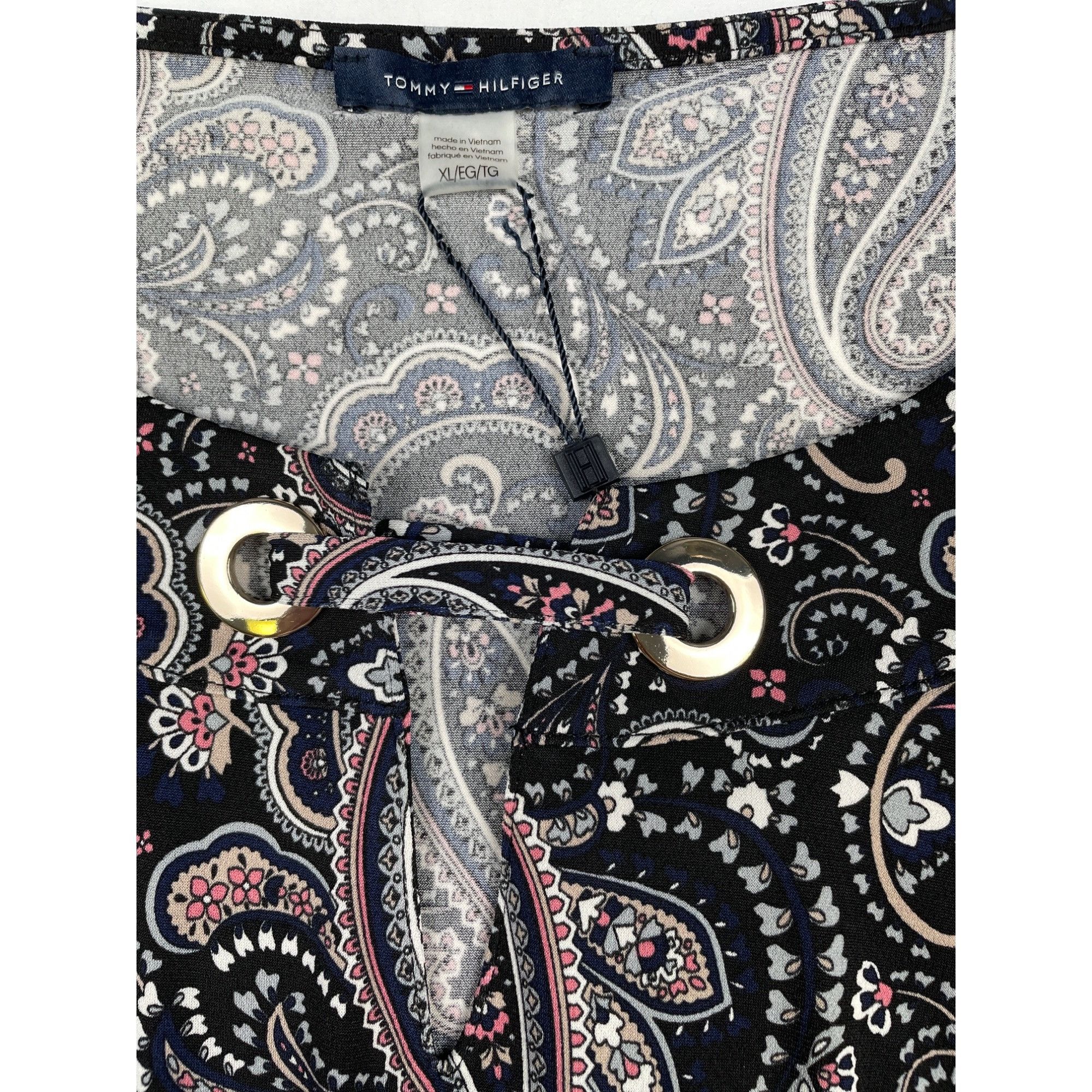 Tommy Hilfiger Tommy Hilfiger Women's Blue Sleeveless Paisley Design Shirt Size XL / US 12-14 / IT 48-50 - 5 Thumbnail
