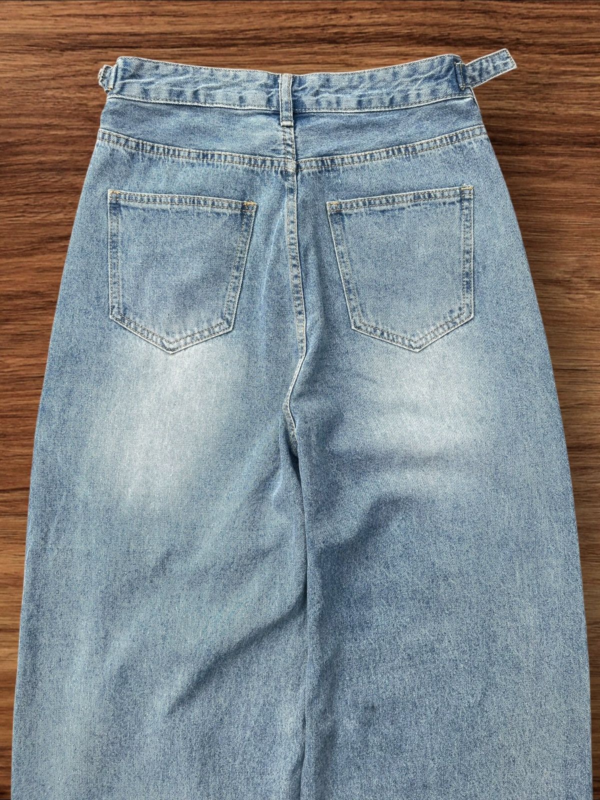 Japanese Brand Vintage Japanese Brand Blue Washed Wide Leg Distressed Jeans Size US 28 / EU 44 - 4 Thumbnail