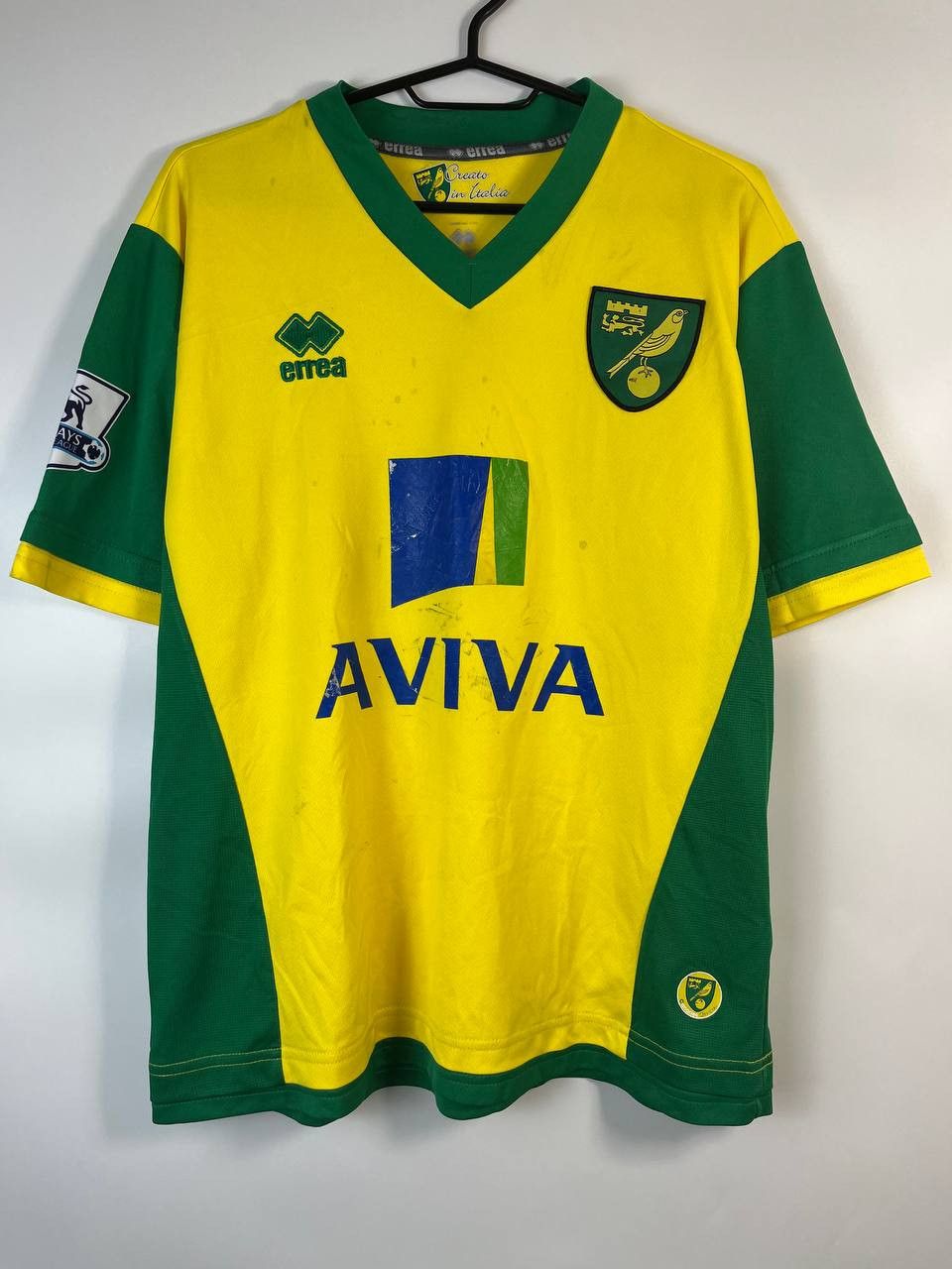 Errea NORWICH CITY 2012 2013 HOME SHIRT JERSEY ERREA AVIVA SIZE XL Size US XL / EU 56 / 4 - 1 Thumbnail
