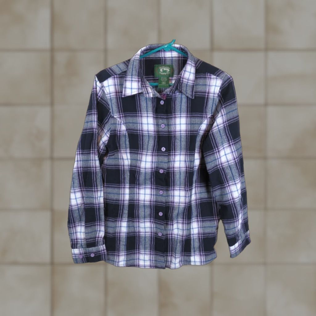 Vintage VINTAGE Stillwater Supply Co. Shirt Sz Medium Cotton Blend Plaid Flannel Top Brown 1990s Mens Size L / US 10 / IT 46 - 1 Thumbnail