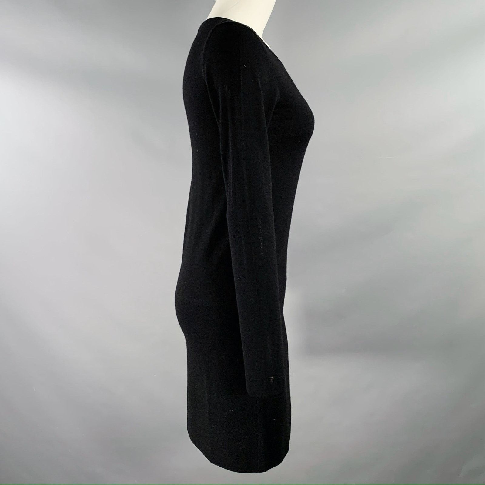 Theory THEORY Pazia Preen Black Wool Long Sleeve Above Knee Dress Size S / US 4 / IT 40 - 2 Thumbnail