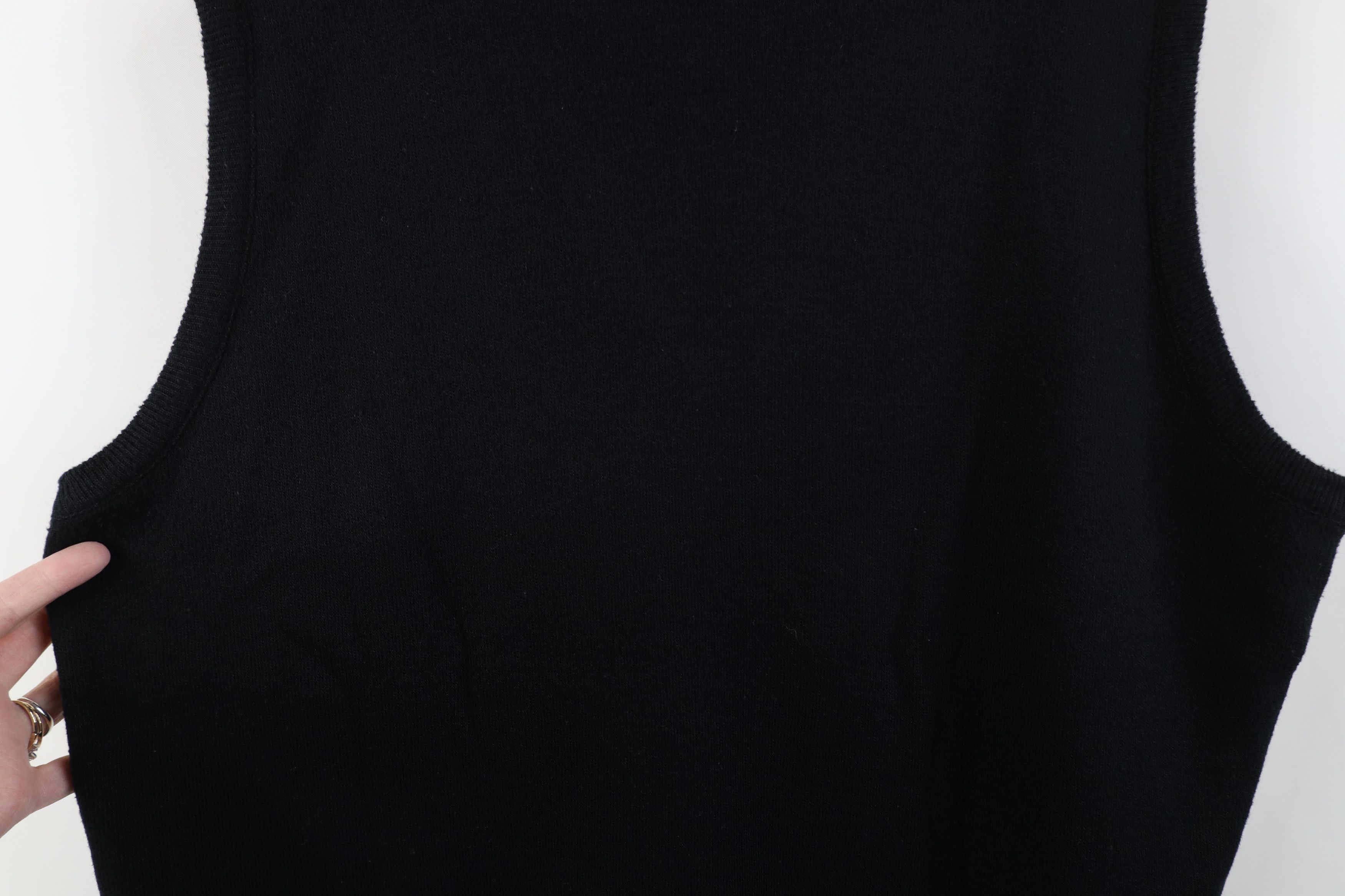Vintage Vintage 90s Streetwear Knit V-Neck Sweater Vest Black USA Size US L / EU 52-54 / 3 - 6 Thumbnail