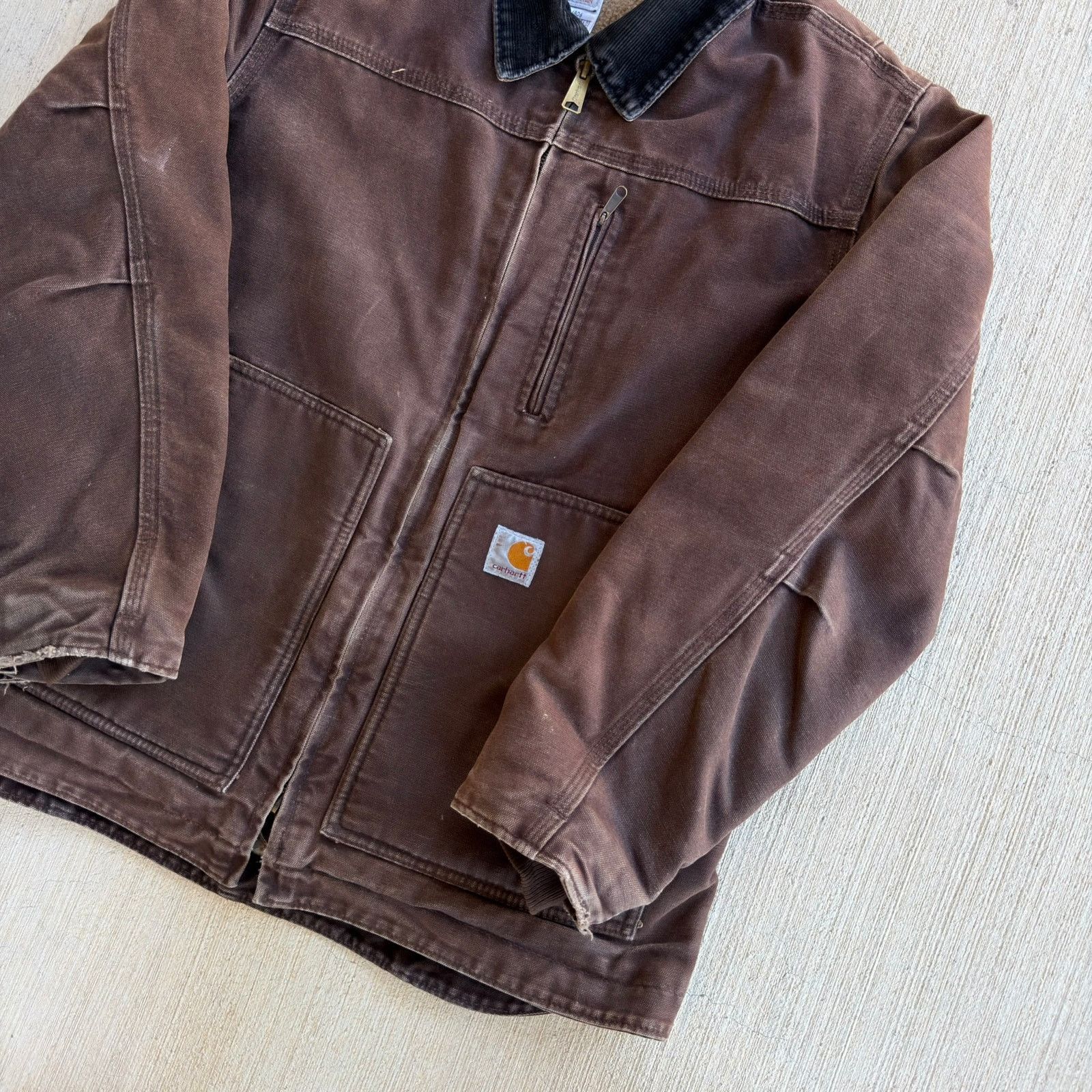 Carhartt × Vintage Carhartt WOMENS WC061 DKB brown faded work wear jacket Size US M / EU 48-50 / 2 - 3 Thumbnail