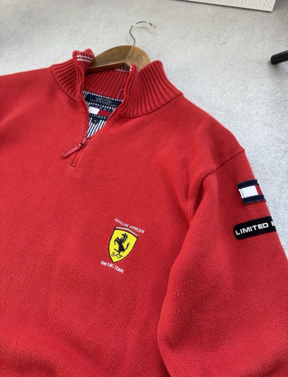 Tommy Hilfiger Tommy Hilfiger Ferrari Limited Edition 1/3 Zip Knit Sweater Size US M / EU 48-50 / 2 - 3 Thumbnail