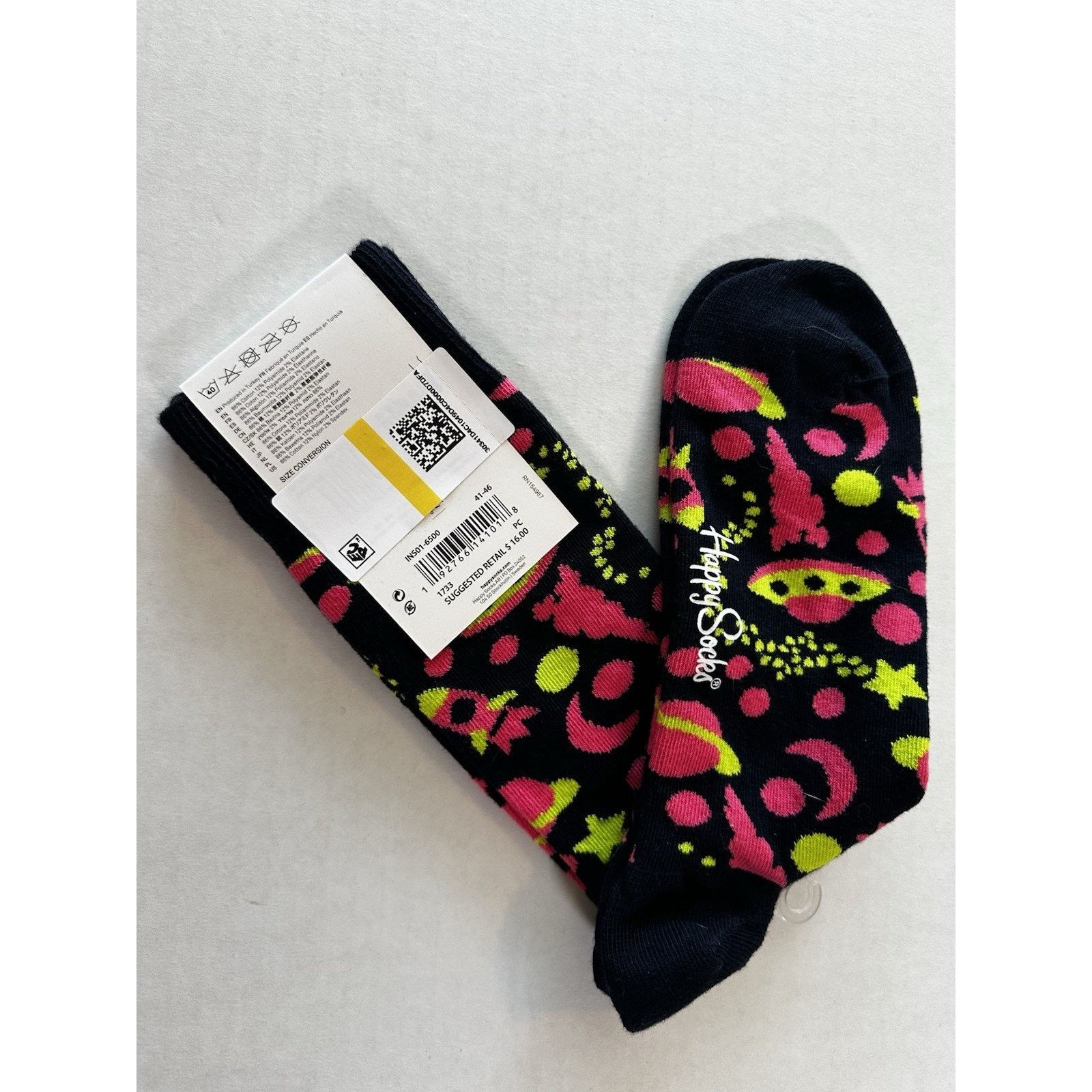 Happy Socks Happy Socks Crew Into Space Socks Sz M 8-12, W 10-12.5 NWT Size ONE SIZE - 4 Thumbnail