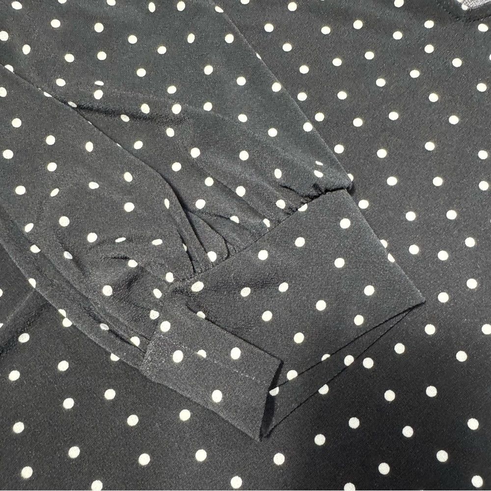 Adrianna Papell Adrianna Papell 3/4 Sleeve V-Neck Polka Dot Blouse Size L Size L / US 10 / IT 46 - 7 Thumbnail