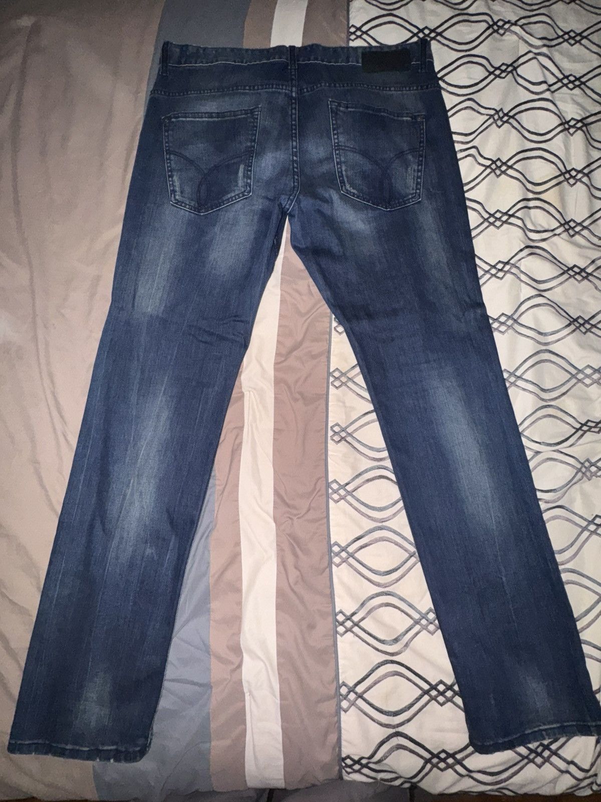Calvin Klein Blue Ripped Slim Fit Jeans Size US 36 / EU 52 - 2 Thumbnail