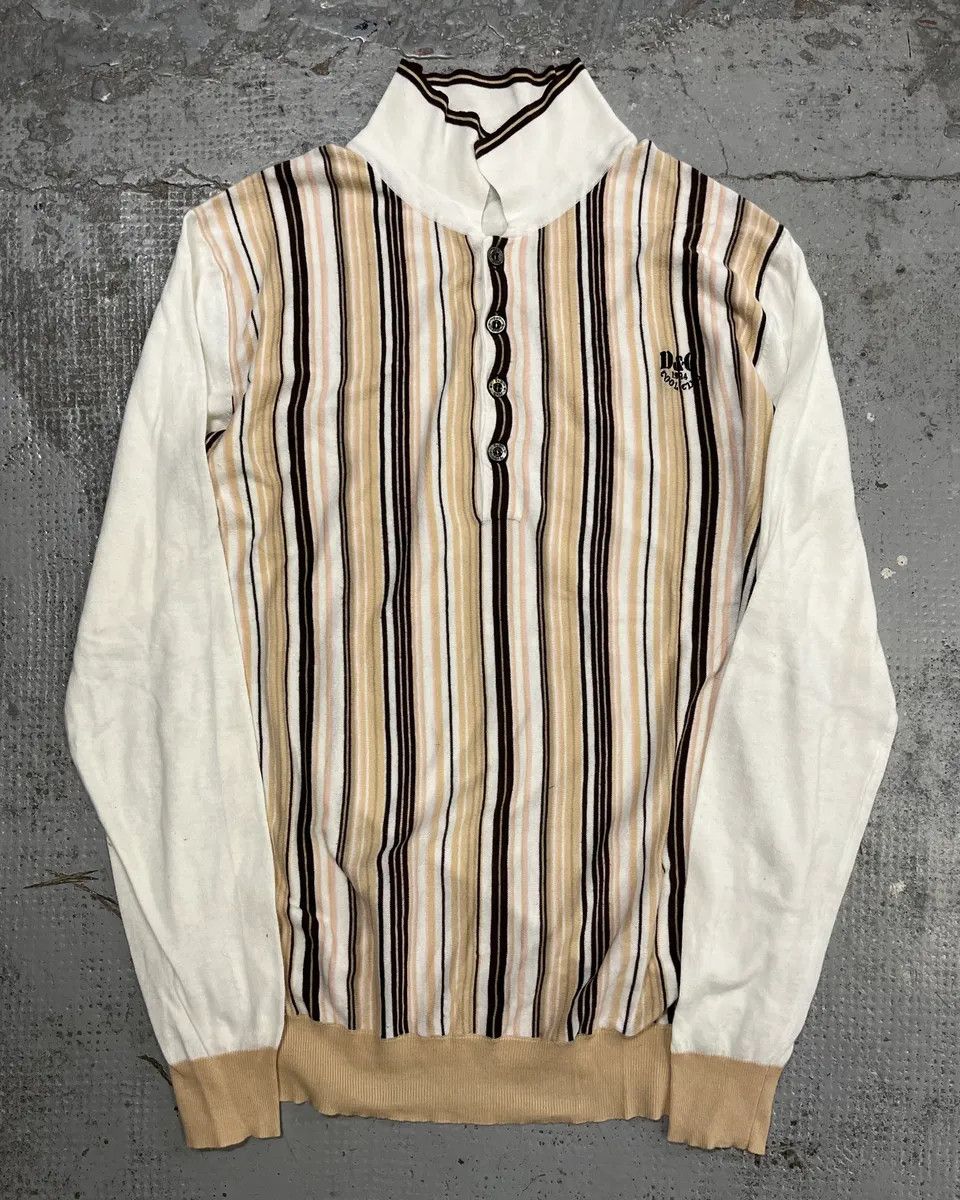 Dolce & Gabbana 2000s Dolce & Gabbana Beige & White Striped Polo Sweater Size US S / EU 44-46 / 1 - 1 Thumbnail