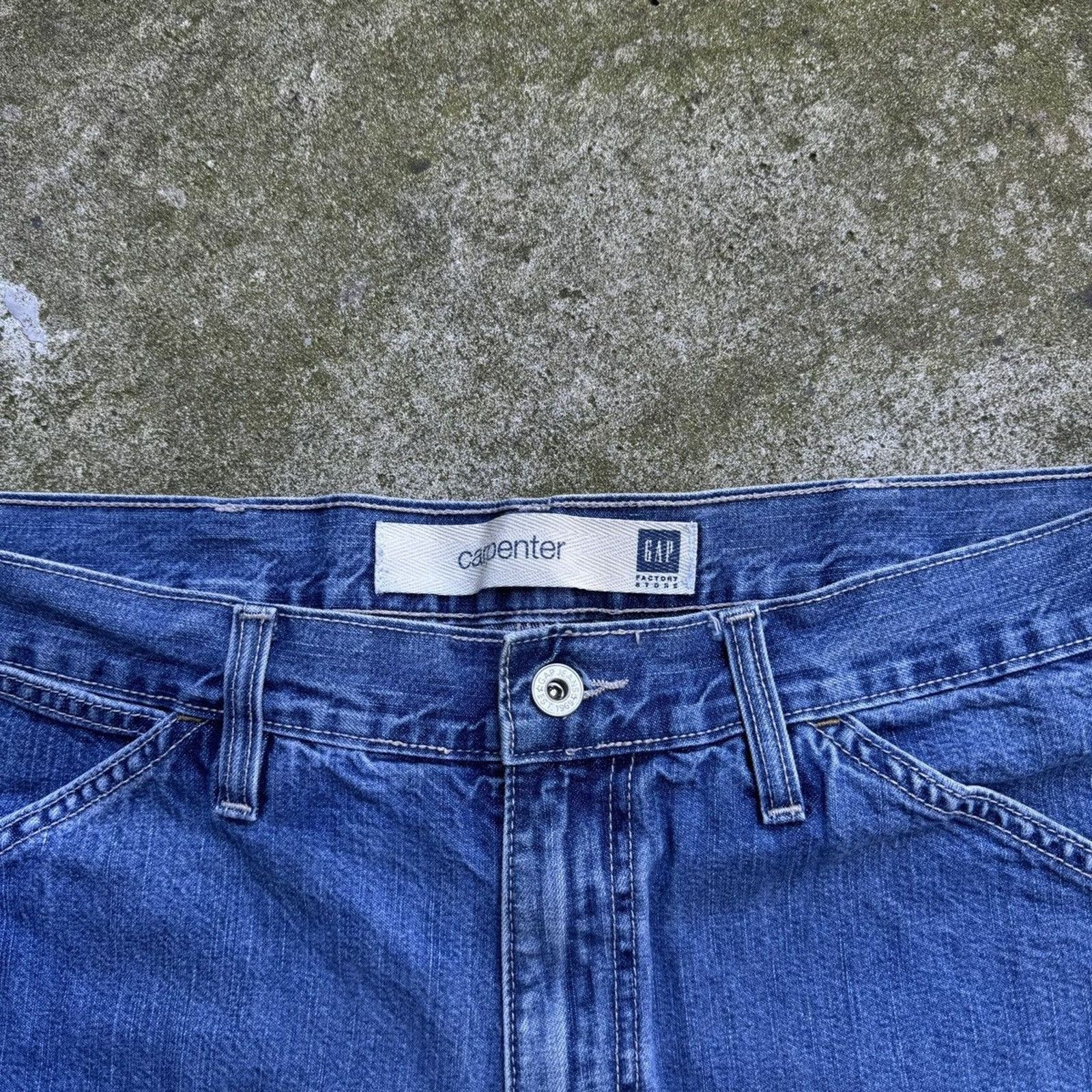 Gap Vintage Y2K Gap Faded Baggy Carpenter Skater Jean Shorts Size US 38 / EU 54 - 5 Thumbnail