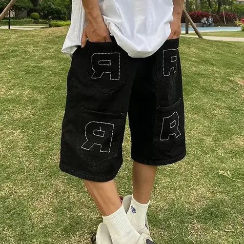 Jean Hip Hop Washed Retro Summer Jeans Mens Pocket Denim Shorts Size US 34 / EU 50 - 3 Thumbnail