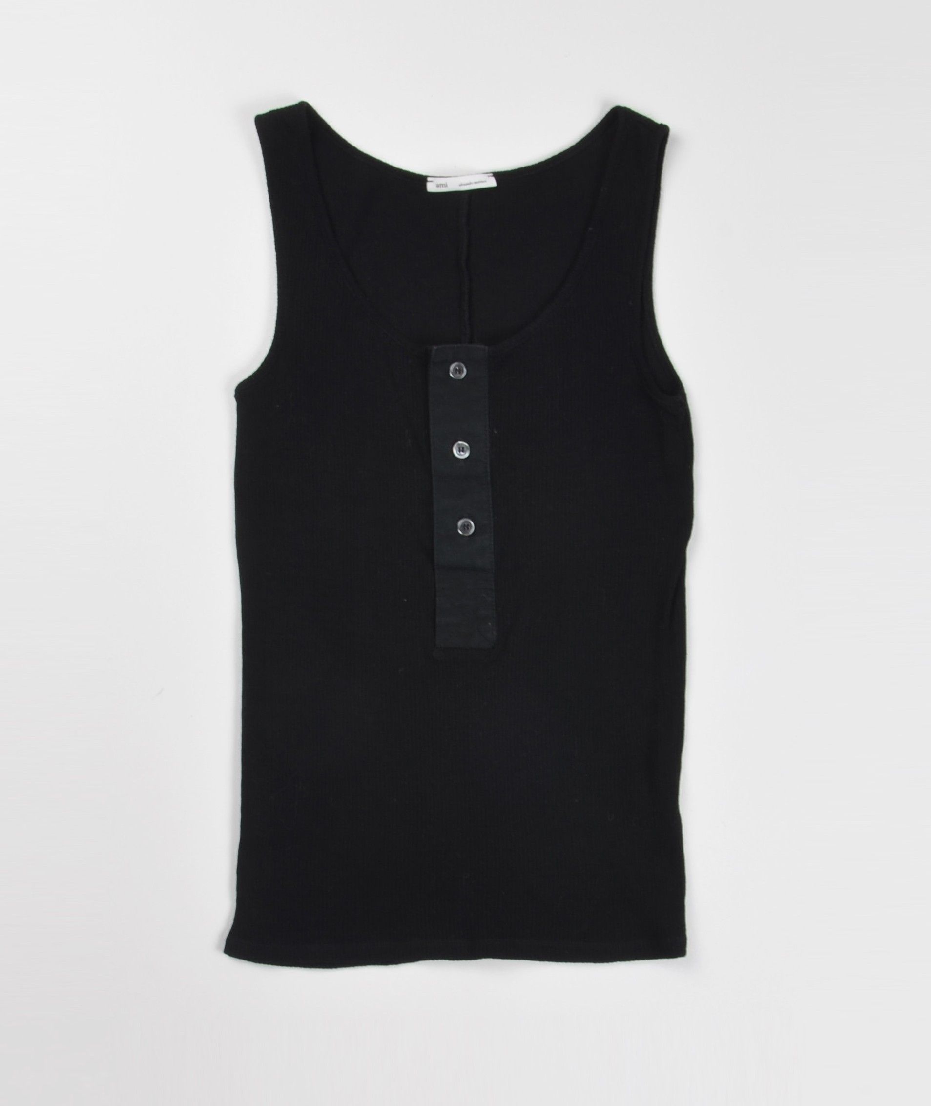 AMI Ami Alexandre Mattiussi Ribbed Minimalist Tank Top Size S / US 4 / IT 40 - 3 Thumbnail