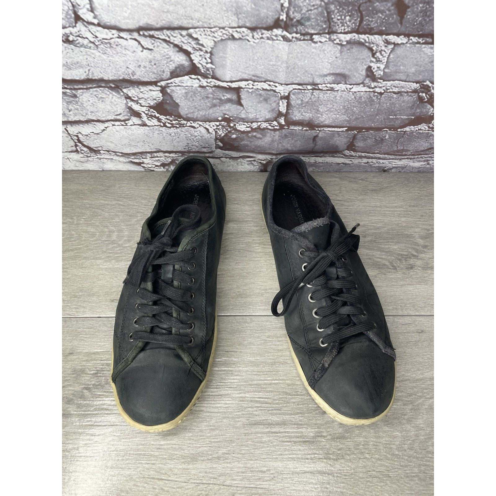 John Varvatos John Varvatos Hattan Black Leather Low Top Lace Sneakers Sho Size US 9 / EU 42 - 4 Thumbnail