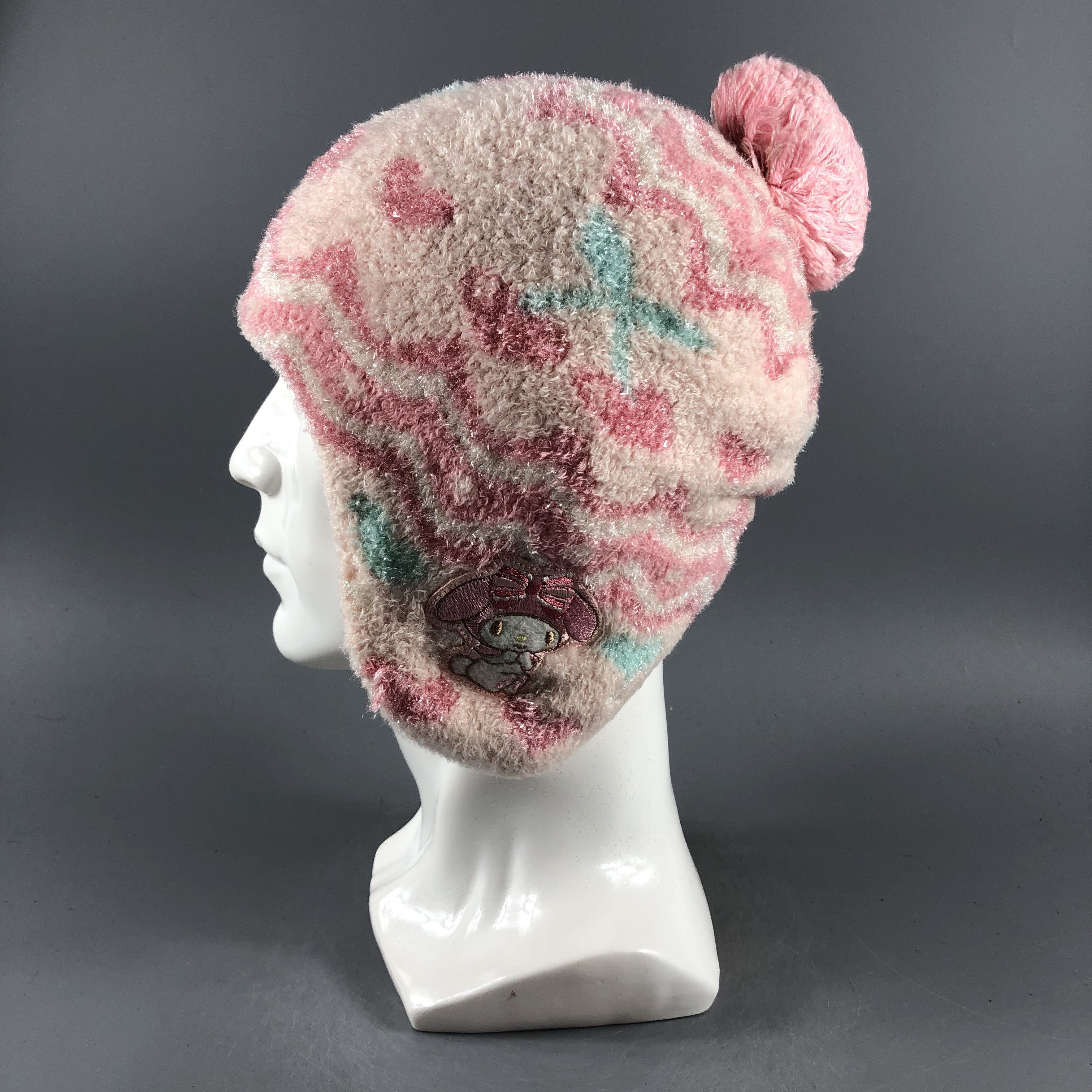 Japanese Brand × Vintage Womens Sanrio Ear Flap Hat Beanie Snow Hat Snow Cap -D466 Size ONE SIZE - 1 Thumbnail