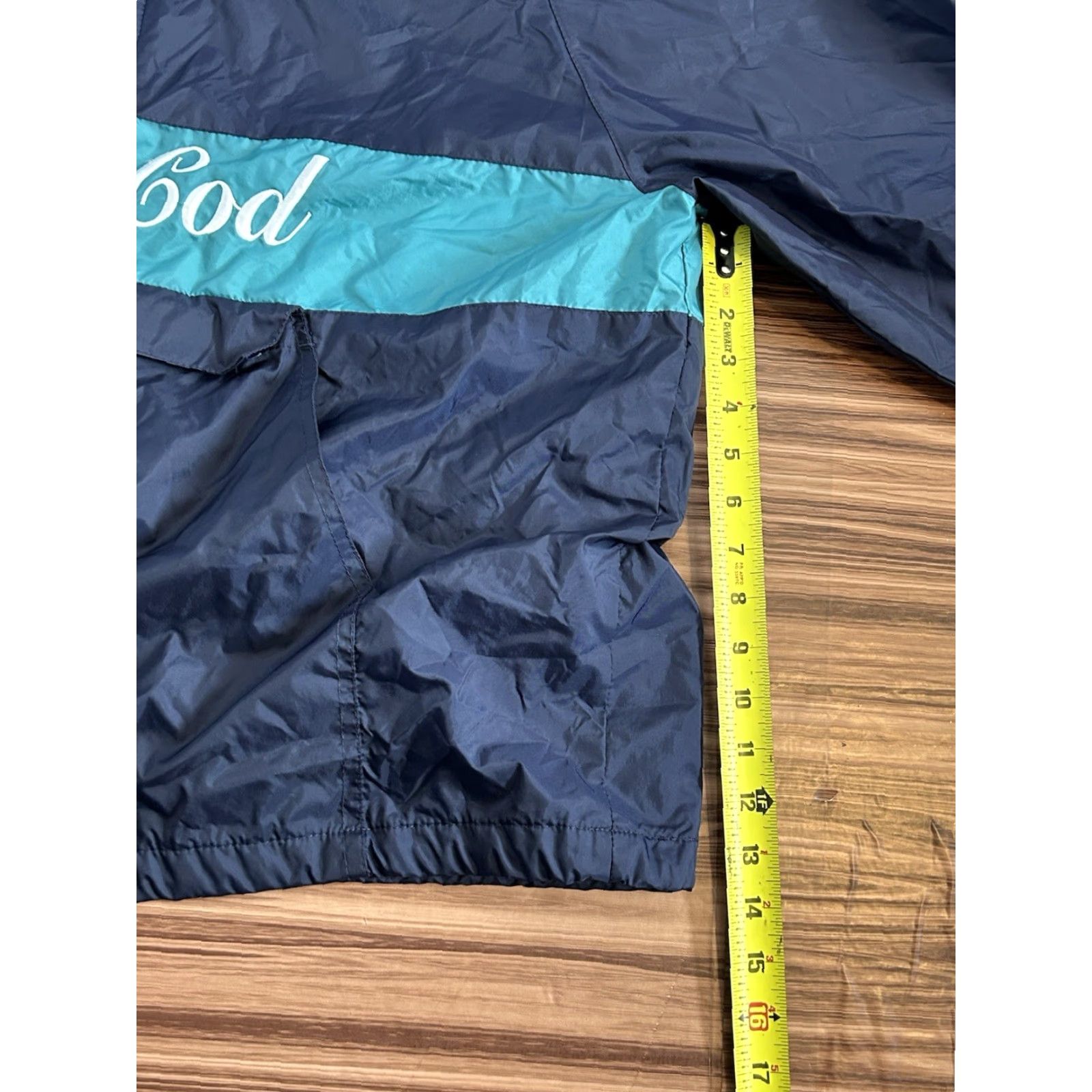 Vintage Cuffy's Cape Cod Long Sleeve Hoodie 2XL Mens Blue Nylon 1/4 Zip Windbreaker Pockets Size US XXL / EU 58 / 5 - 4 Thumbnail