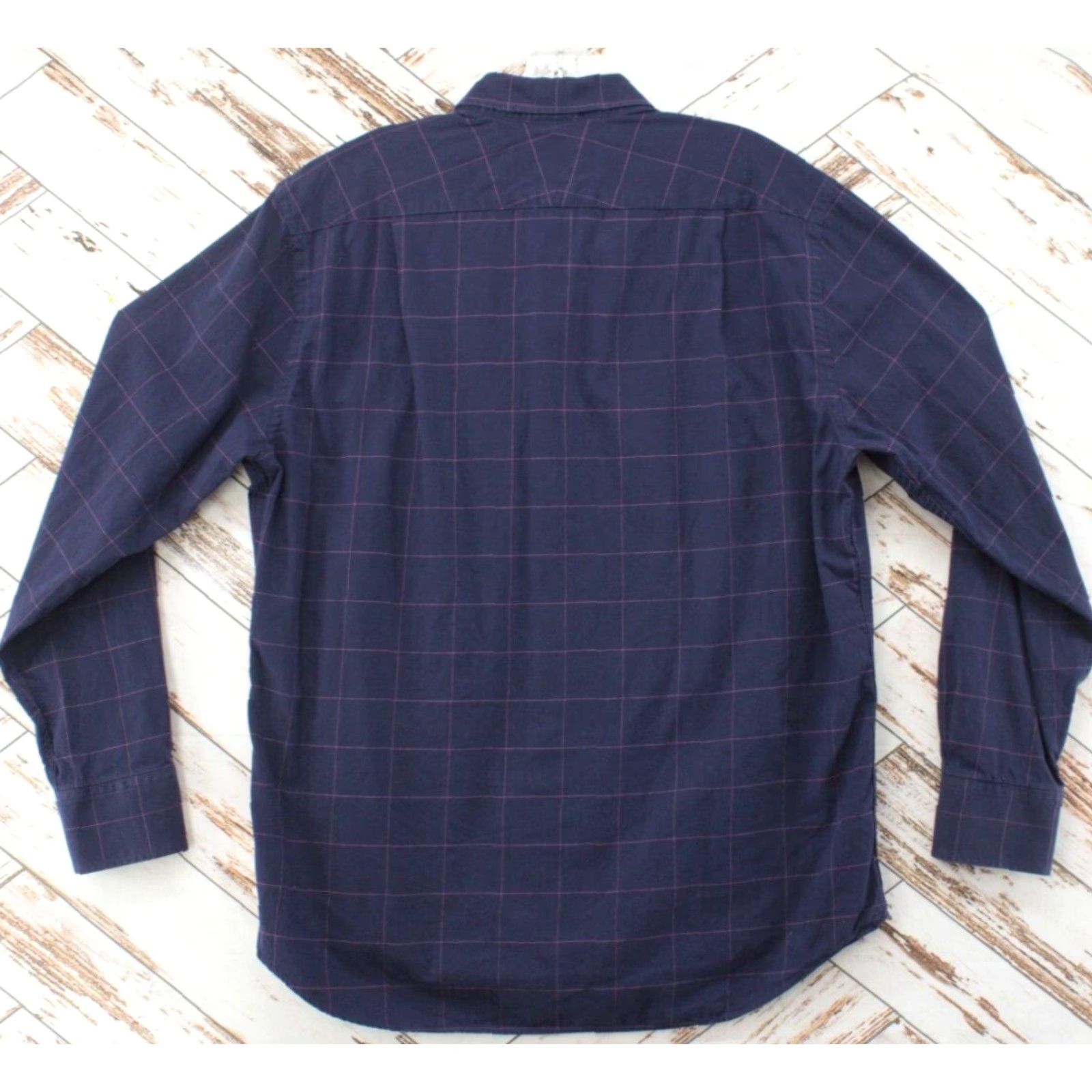 Charles Tyrwhitt VINTAGE Charles Tyrwhitt Weekend Shirt Men L Purple Windowpane Plaid Slim Fit Long Sleeve Size US L / EU 52-54 / 3 - 3 Thumbnail