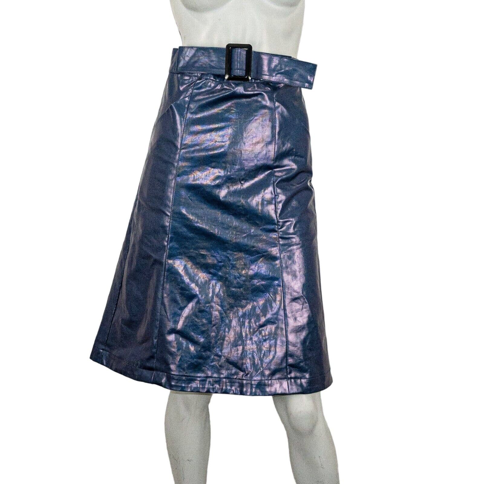 image of John Elliott Women's Fall 2018 Belted Skirt Plastic Blue (Size 24)