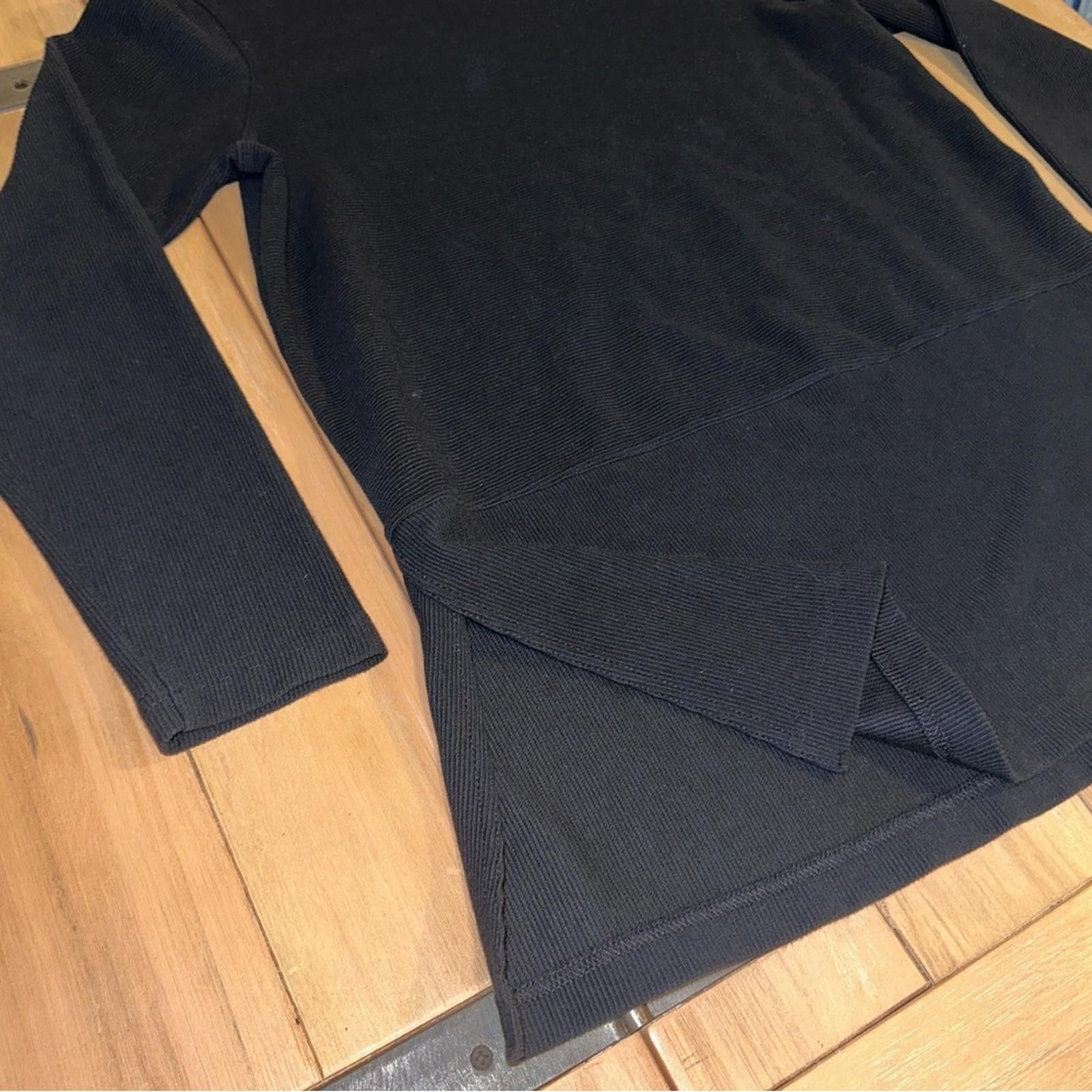 Lands' End Lands End M EUC Black Ribbed Longline Tunic Pullover Stretch Size M / US 6-8 / IT 42-44 - 5 Thumbnail