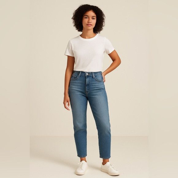 Everlane Everlane The Curvy Cheeky Jean Size 30 Ankle Raw Hem Blue Size 30" / US 8 / IT 44 - 1 Thumbnail