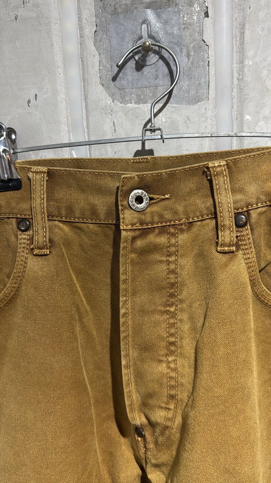 Evisu Rare EVISU Yamane Deluxe Canvas Pants Suede Leather Daicock Size US 32 / EU 48 - 3 Thumbnail