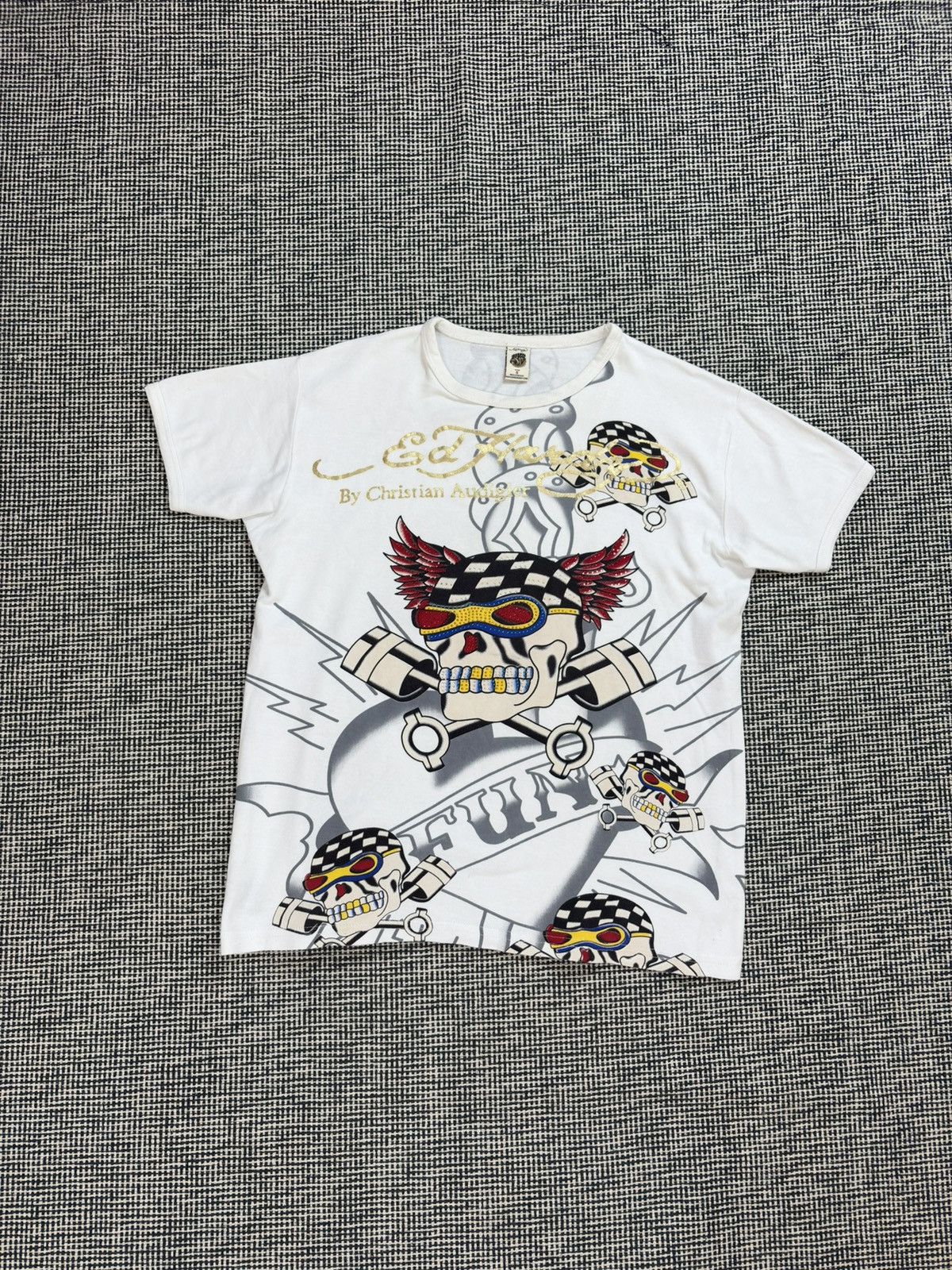 Ed Hardy Ed hardy drip y2k white tatto print tee rhinestones Size US S / EU 44-46 / 1 - 1 Thumbnail