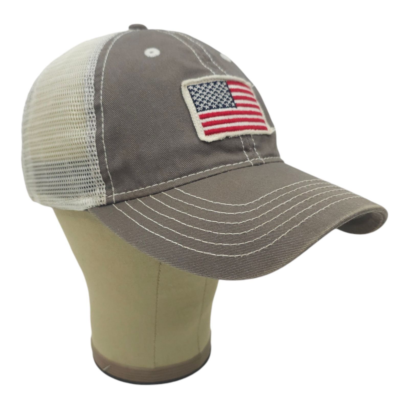 Other American Flag Patch Strapback Cap Curved Brim Mesh Trucker Size ONE SIZE - 3 Thumbnail