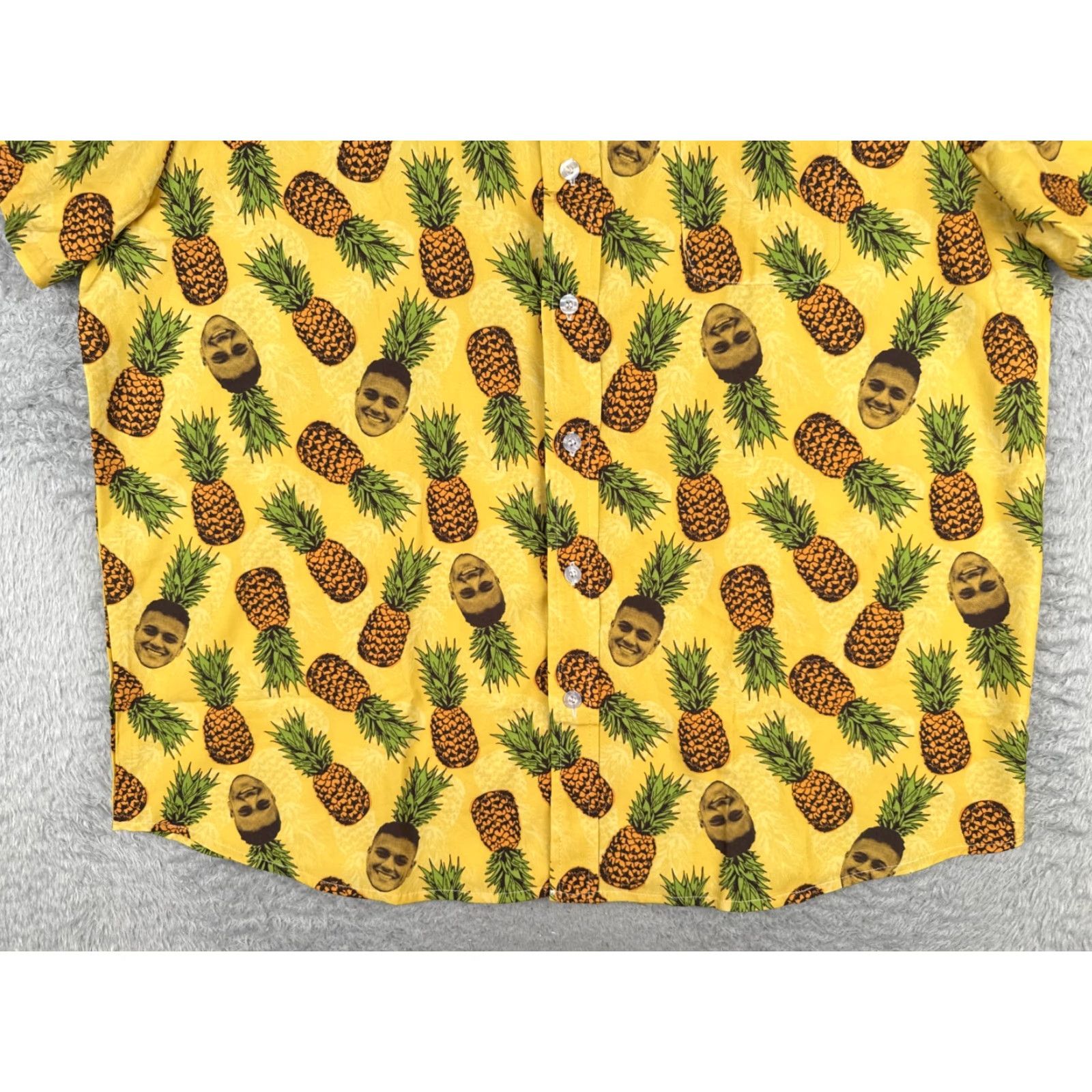Vintage Lgnd Shirt Men 2XL XXL Yellow Pineapples Faces AOP Hawaiian Cotton Blend Polyester Blend Button-Up Casual Size US XXL / EU 58 / 5 - 5 Thumbnail