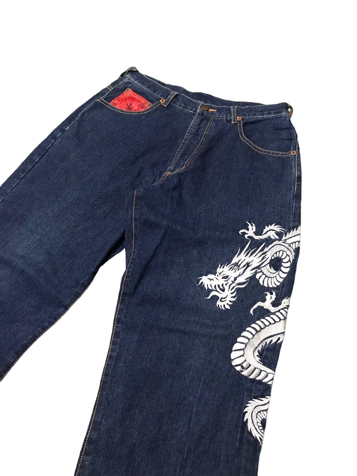 Dogtown VERY RARE🔥 Dogtown Black Dragon Embroidery Baggy Jeans Size US 32 / EU 48 - 3 Thumbnail