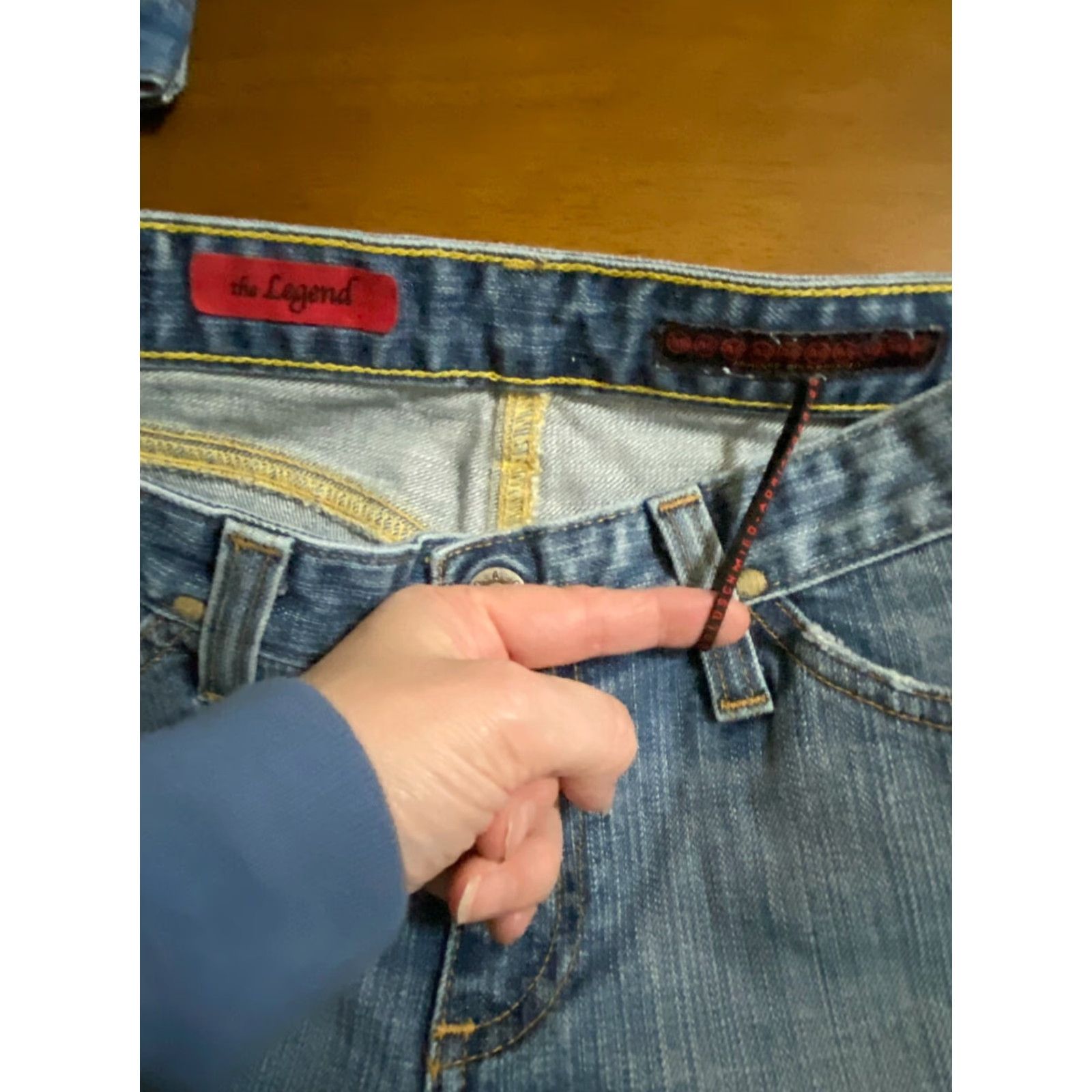 Vintage AG Adriano Goldschmied Womens Distressed The Legend Jeans Jeans - 28R Blue Distressed Flared Jeans Womens 28R Size 28" / US 6 / IT 42 - 5 Thumbnail