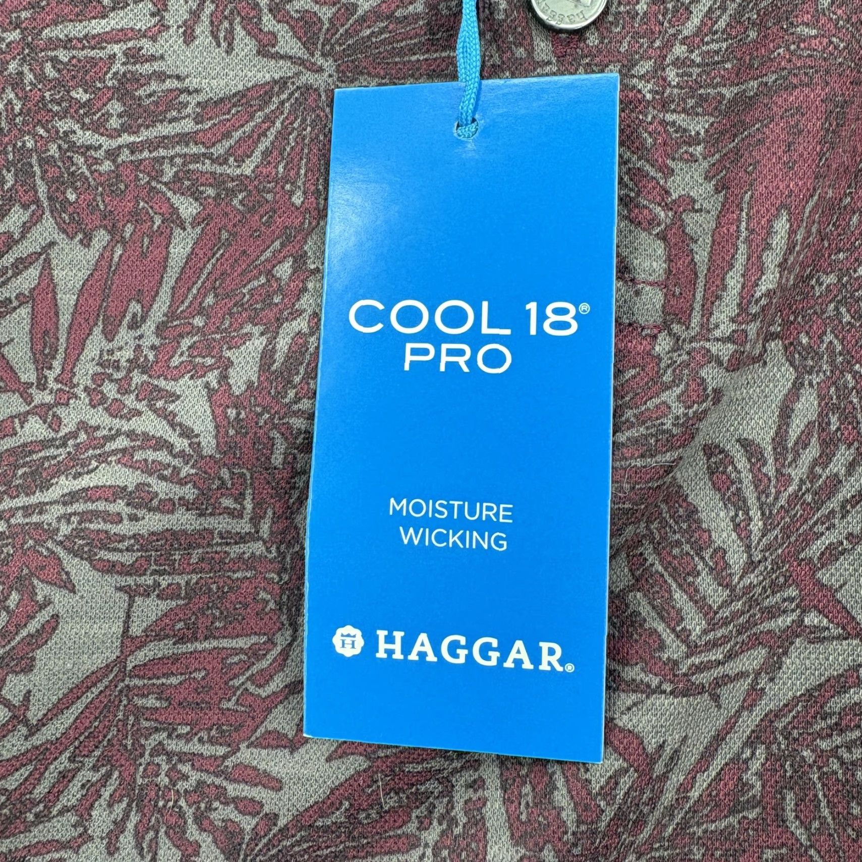 Haggar Haggar Polo Shirt Mens L Purple Tropical Floral 18 Pro Cool Moisture Wicking Golf Shirt Size US L / EU 52-54 / 3 - 4 Thumbnail