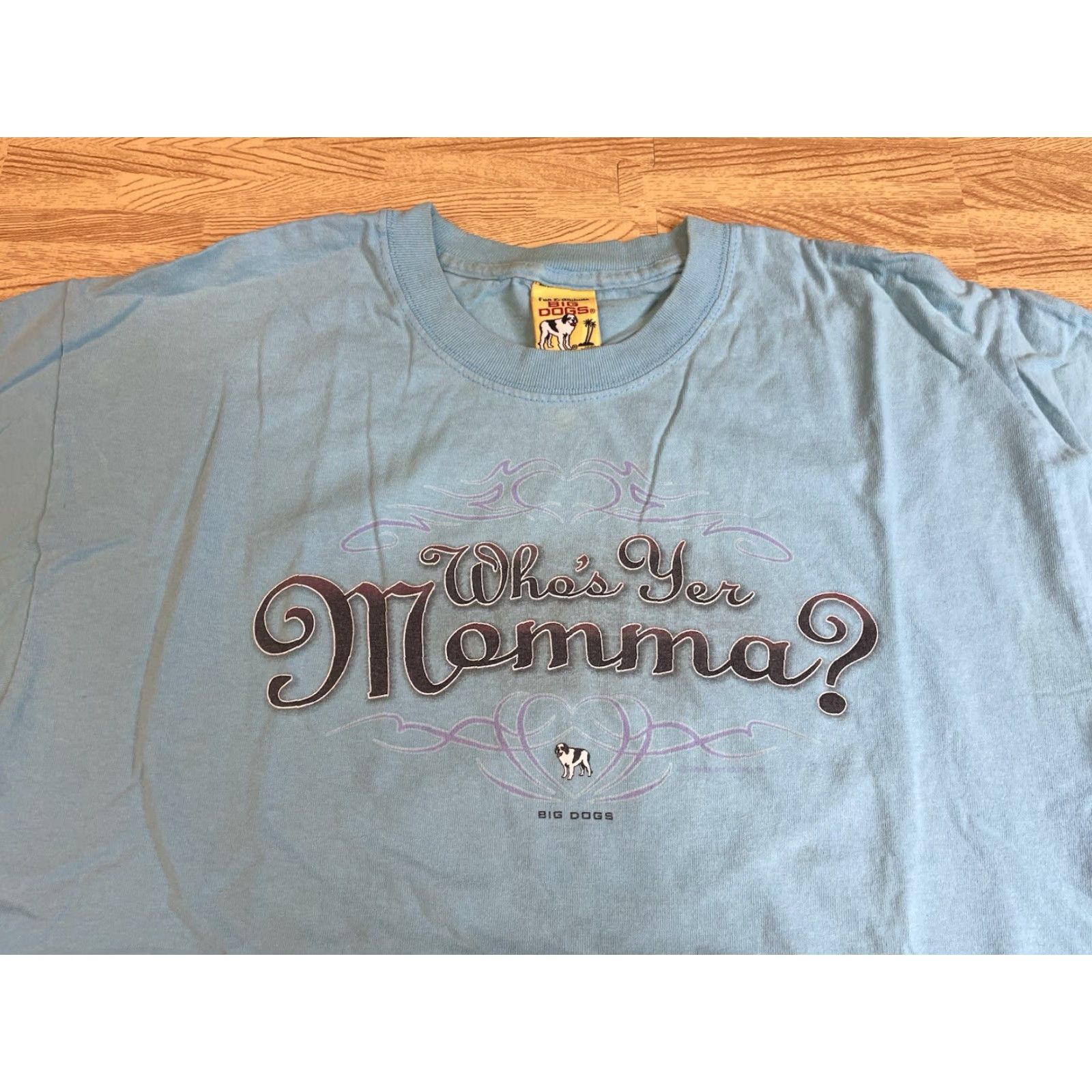Big Dogs VINTAGE Big Dogs T-Shirt Women S/M Blue Who’s Yer Momma? Tank Top Y2K Graphic Print Short Sleeve Not Applicable? Size S / US 4 / IT 40 - 3 Thumbnail