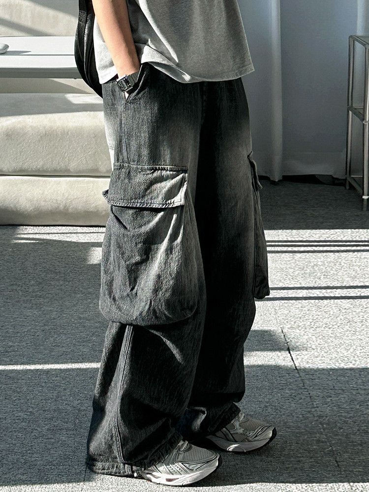 Japanese Brand × Jean Retro high street loose wide leg casual jeans Size US 34 / EU 50 - 6 Thumbnail