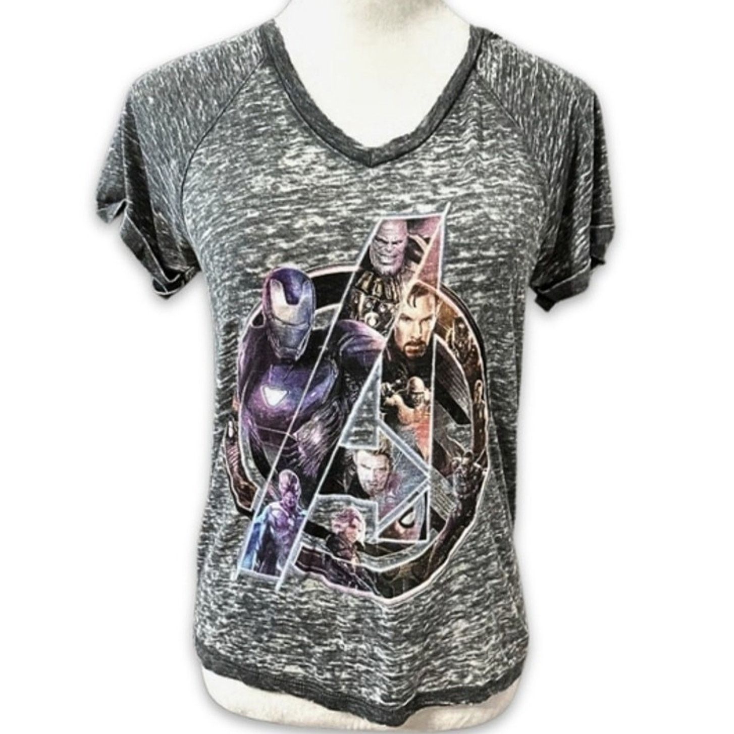 Marvel Comics Marvel Avengers Comics TShirt Short Sleeves VNeckline Gray S Size S / US 4 / IT 40 - 1 Thumbnail