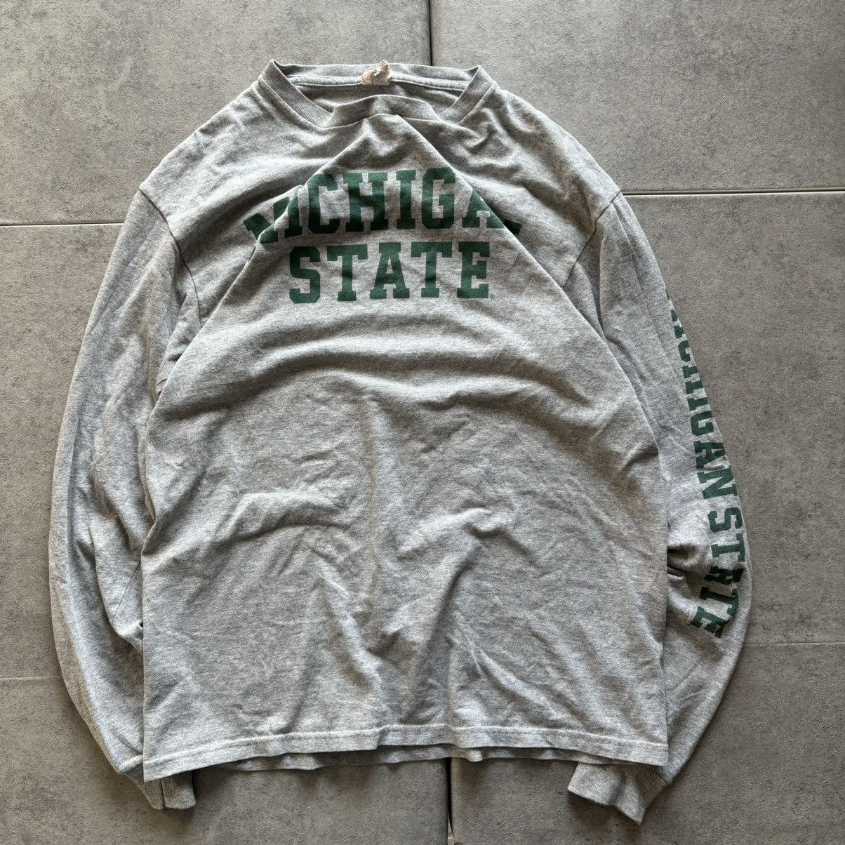 Delta Vintage gray michigan state msu spellout long sleeve shirt Size US S / EU 44-46 / 1 - 1 Thumbnail