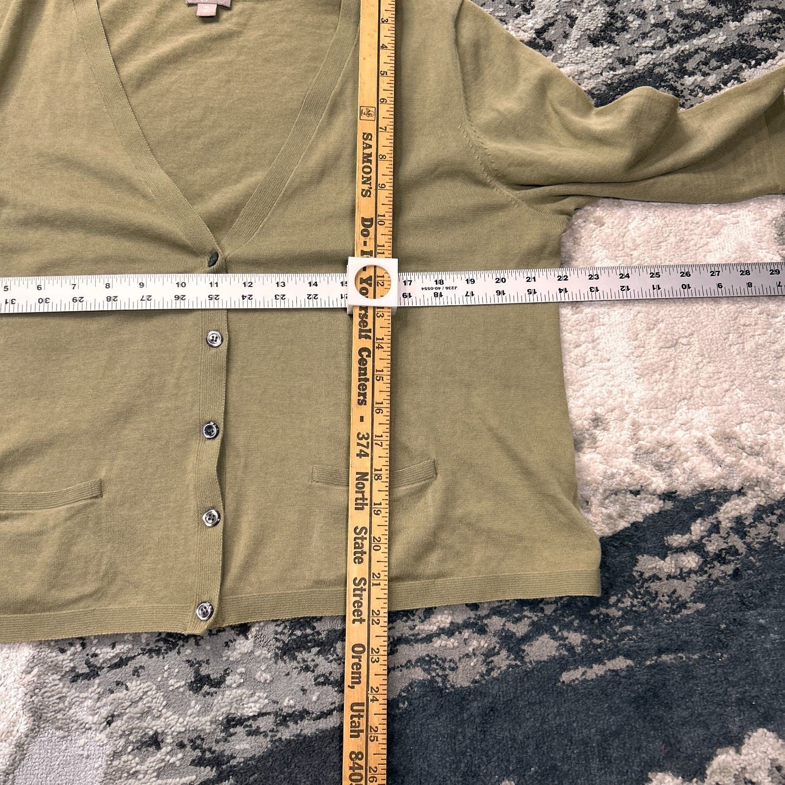 J. Jill J.jill Cardigan Sweater Women's XL Olive Green Knit V Neck Size XL / US 12-14 / IT 48-50 - 4 Thumbnail