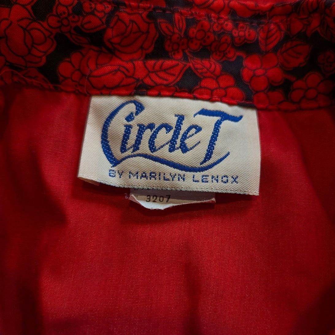 Vintage Vintage Circle T Marilyn Lenox Floral Red Fringe Western Top Size XL / US 12-14 / IT 48-50 - 4 Thumbnail