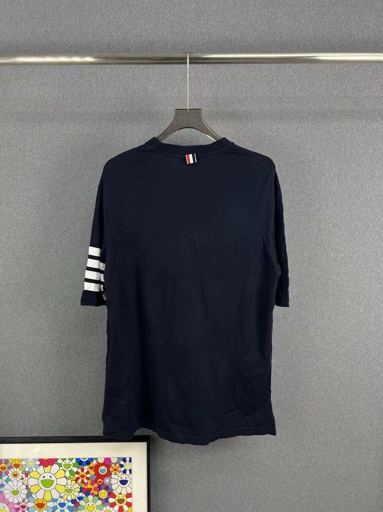 Thom Browne Thom Browne size4 Four-bar blue short sleeves Size US XL / EU 56 / 4 - 2 Thumbnail
