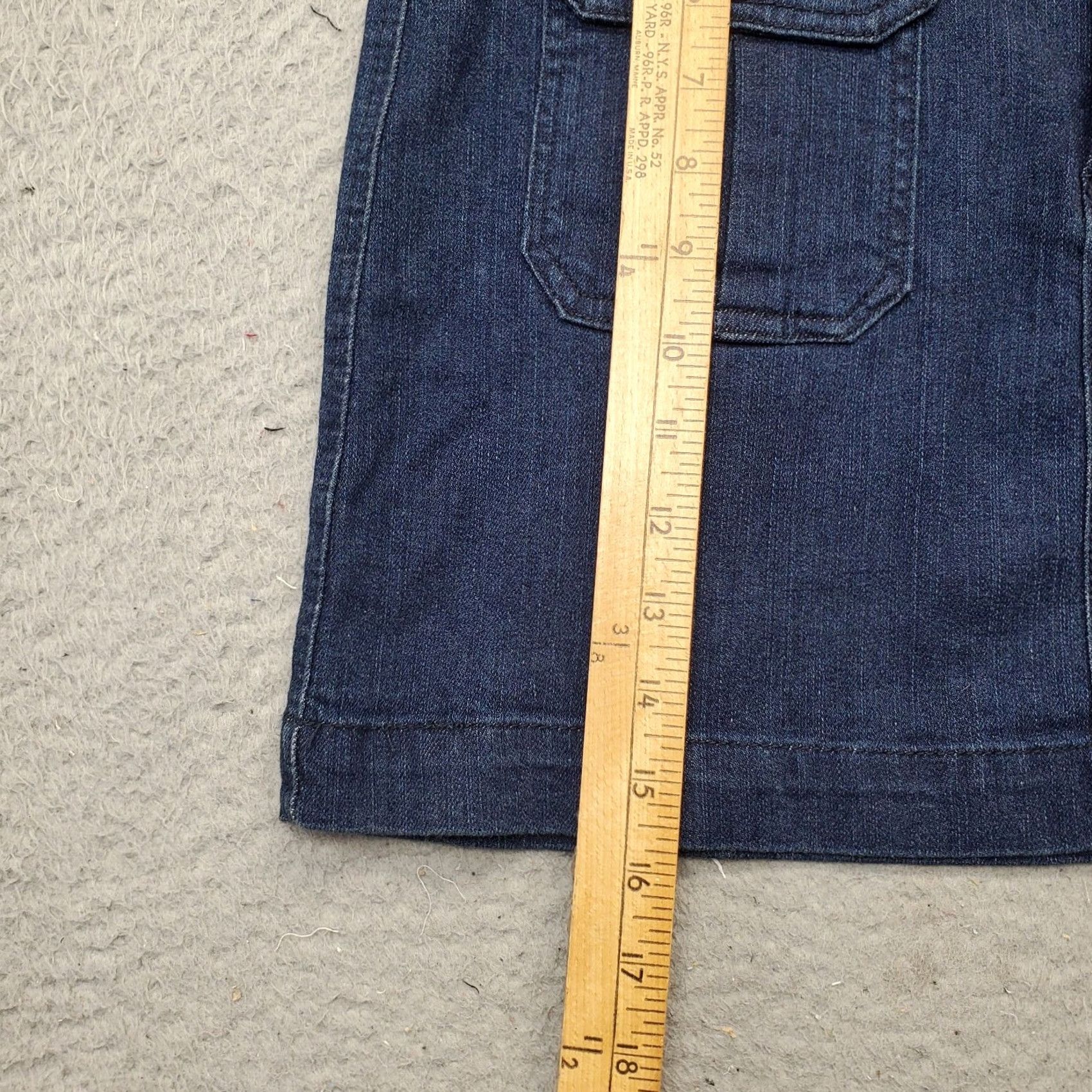 Almost Famous Almost Famous Mini Skirt Womens 9 Blue Denim Patch Pocket 2-Button Fly Size 30" / US 8 / IT 44 - 3 Thumbnail