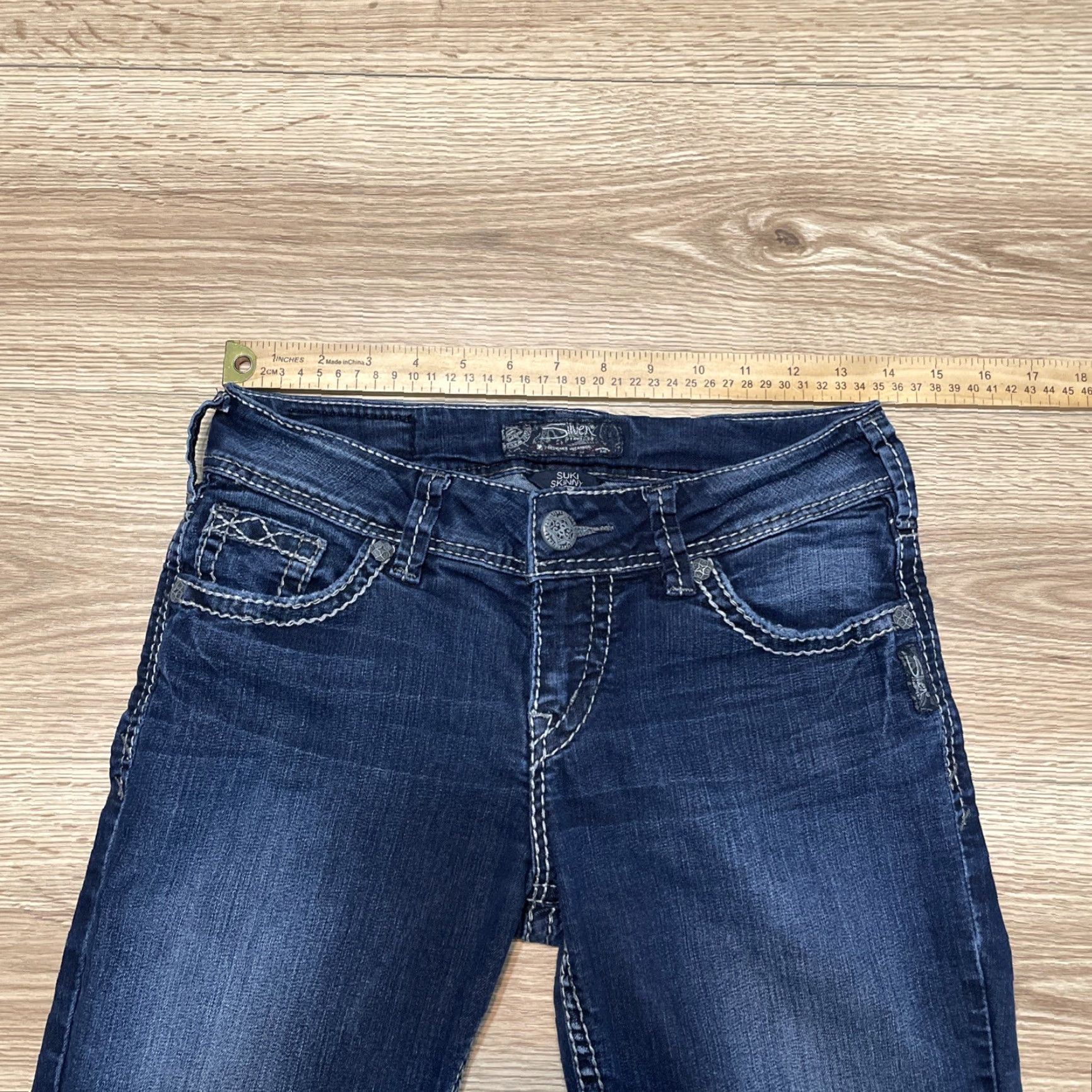 Vintage Silver Jeans Suki Mid Rise Super Skinny Jeans Women's Size 26x31 Dark Wash Stretch Size 26" / US 2 / IT 38 - 4 Thumbnail