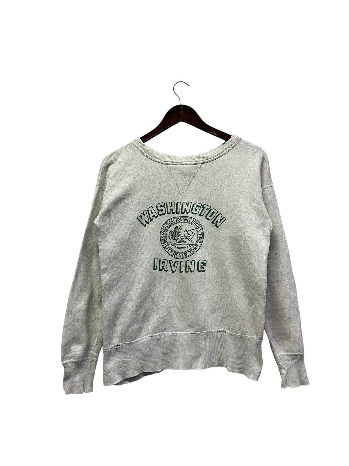 Vintage Vintage 50s Single V Washington Irving School Distressed Size US S / EU 44-46 / 1 - 1 Thumbnail