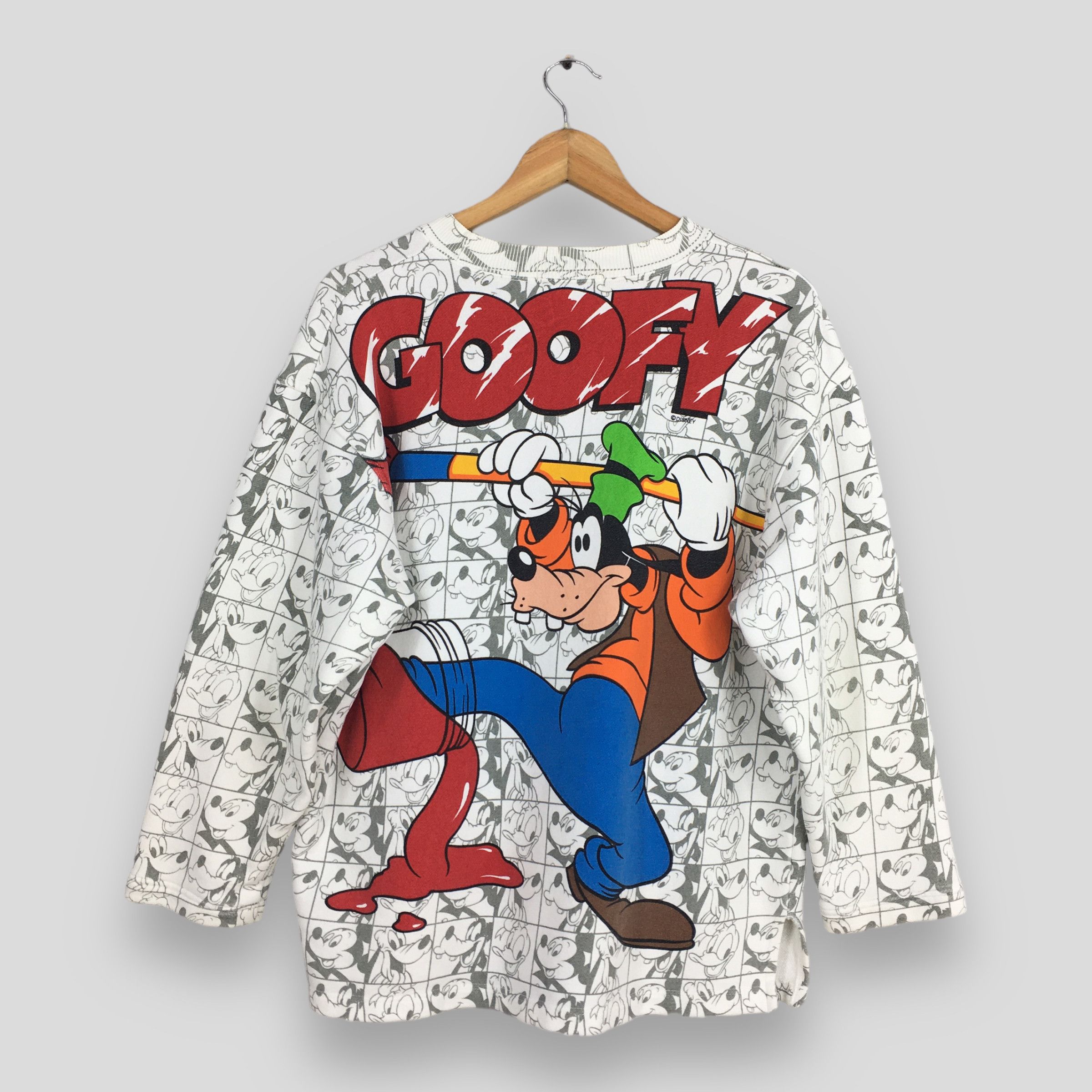 Disney Vintage 90s Mickey Mouse Goofy Sweatshirt White Large Size US L / EU 52-54 / 3 - 8 Thumbnail