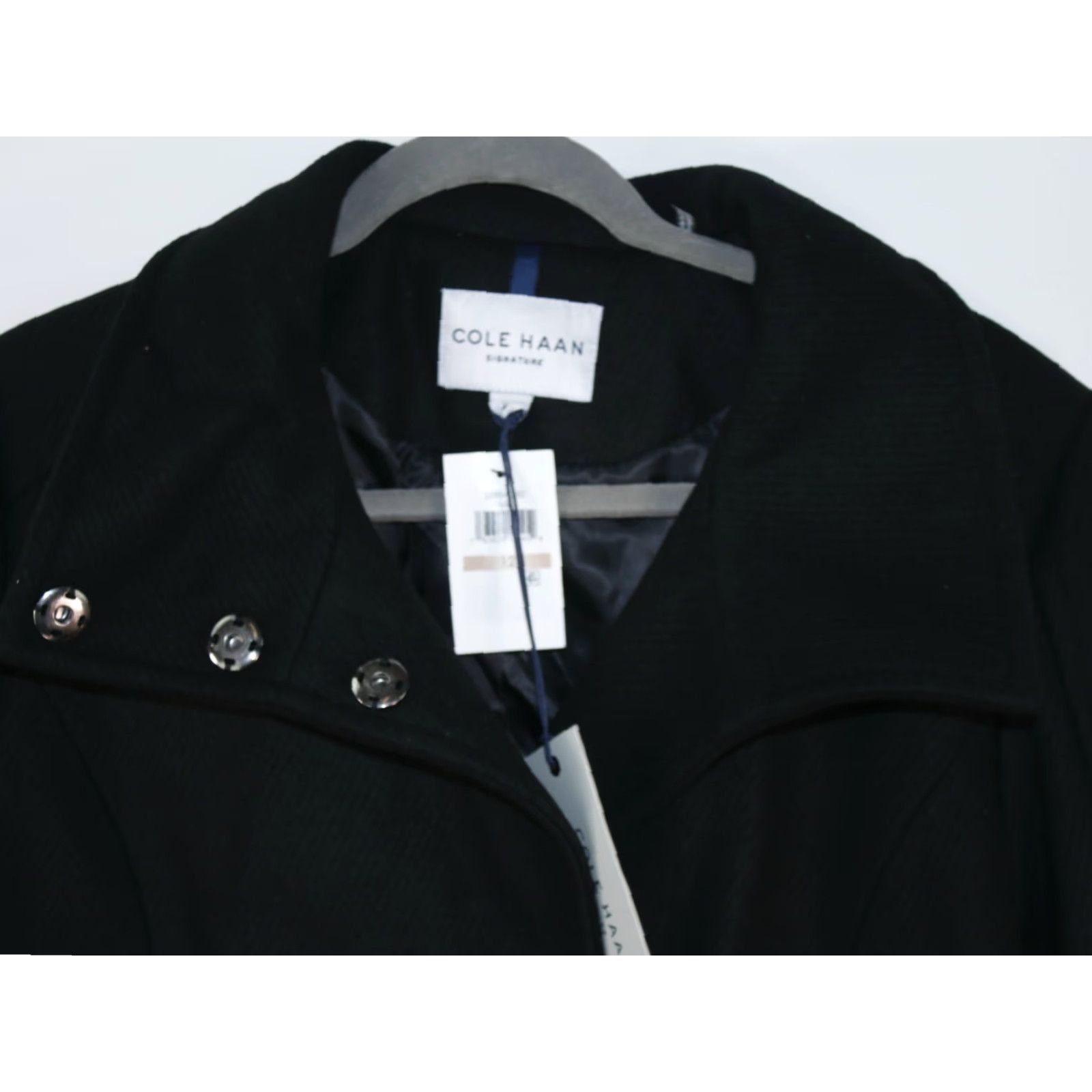 Cole Haan VINTAGE Cole Haan Signature Coat Wool Blend Black SZ 12 Active Women Snaps High Neck Mid-Length Long Sleeve Size XL / US 12-14 / IT 48-50 - 3 Thumbnail