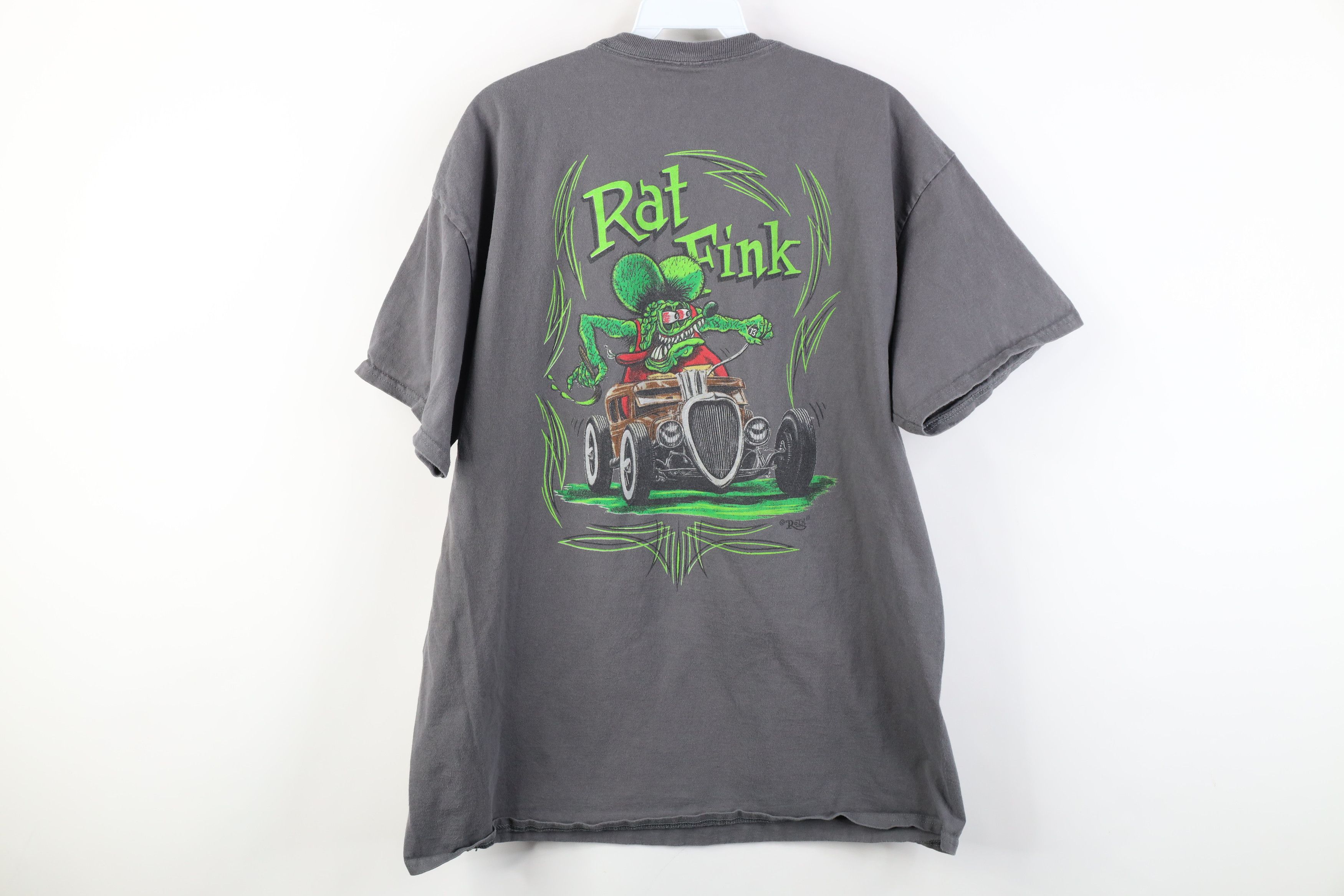 Vintage Y2K Rat Fink Spell Big Daddy Tribal Hot Rod Car T-Shirt Gray Size US XL / EU 56 / 4 - 12 Thumbnail