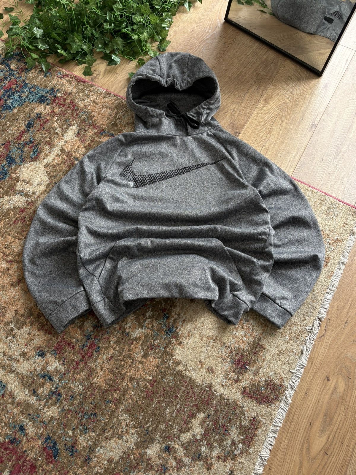 Nike 00s Nike Vintage Big Swoosh Logo Dri-Tit Hoodie Rare Size US S / EU 44-46 / 1 - 2 Thumbnail