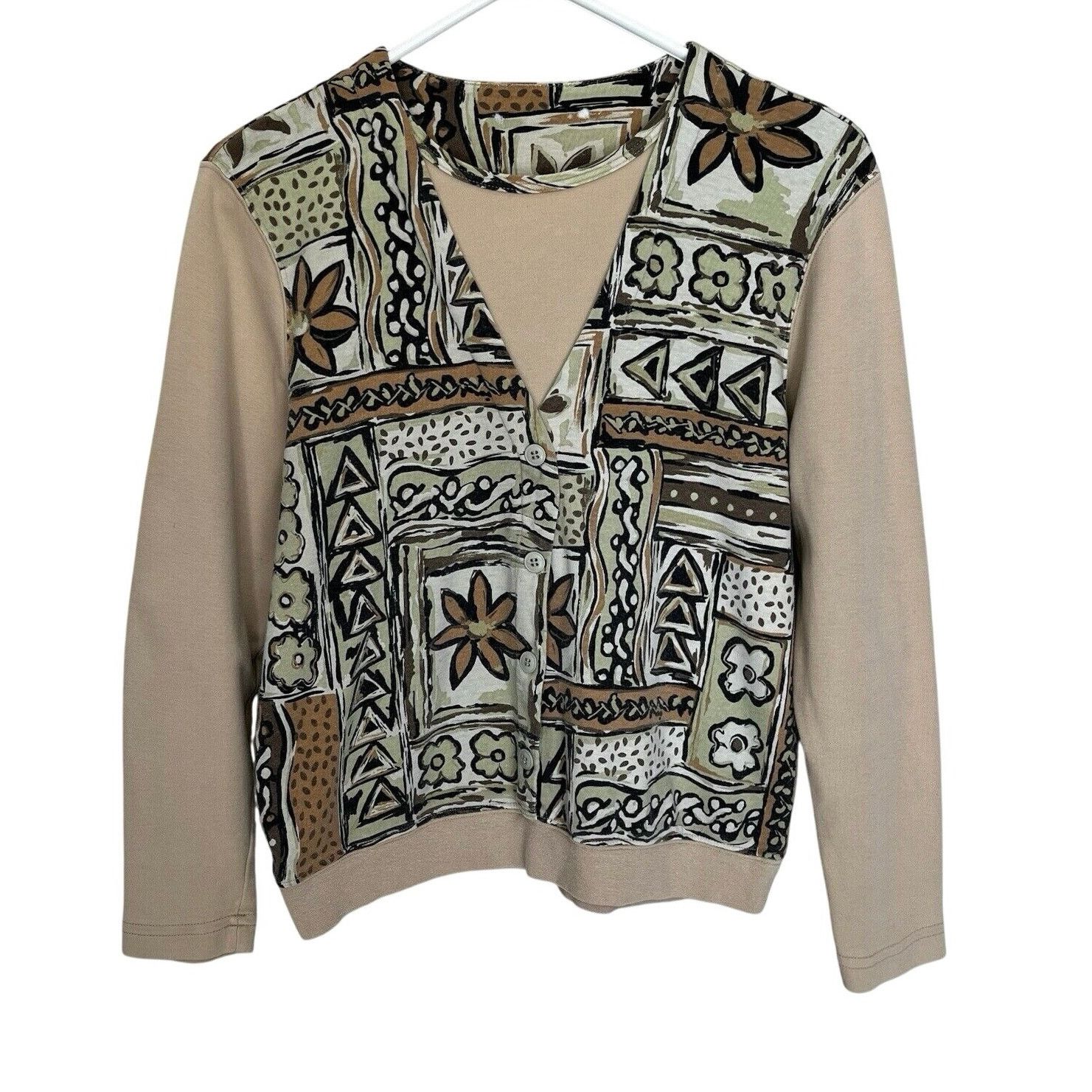 Vintage Vintage Faux Vest Long Sleeve Boho Floral Hippie Top Size S / US 4 / IT 40 - 2 Thumbnail